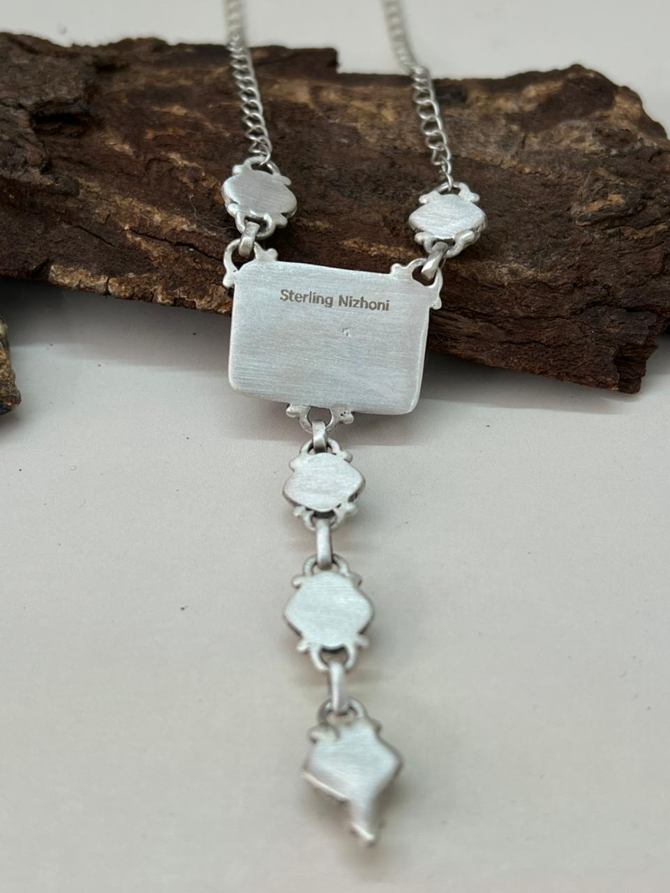 Handmade Sterling Silver Cotton Candy Drop Necklace "Signed Nizhoni"