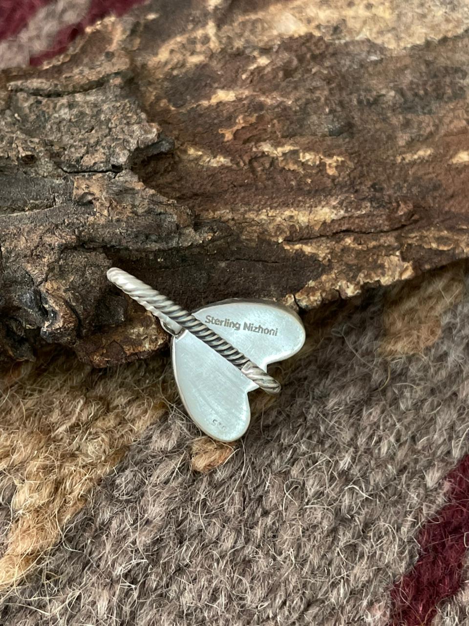 Handmade Sterling Silver Kingman Turquoise Hat Pin "Signed Nizhoni"