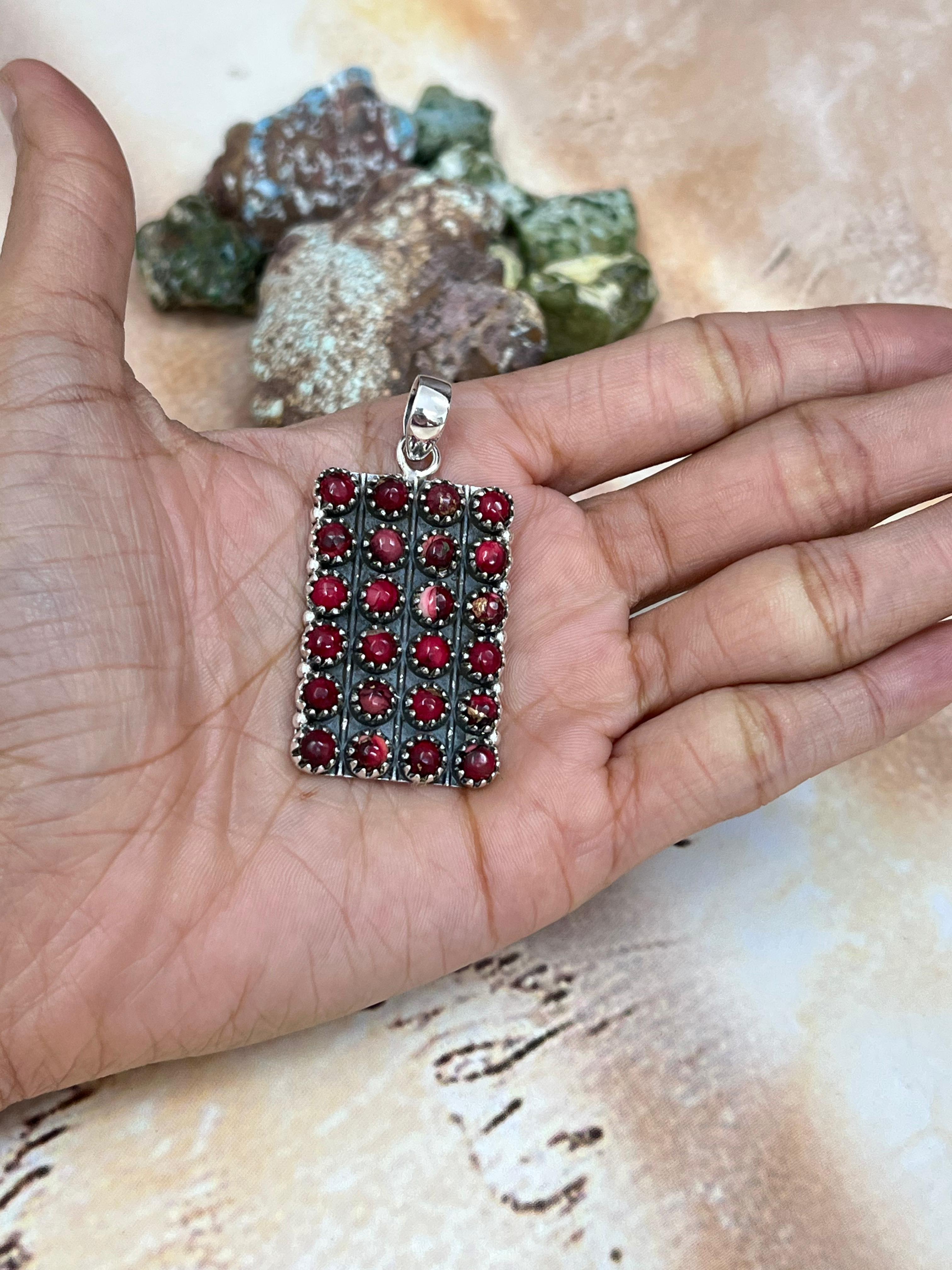 Handmade Sterling Silver Dahlia Rose Pendant with Signed Nizhoni