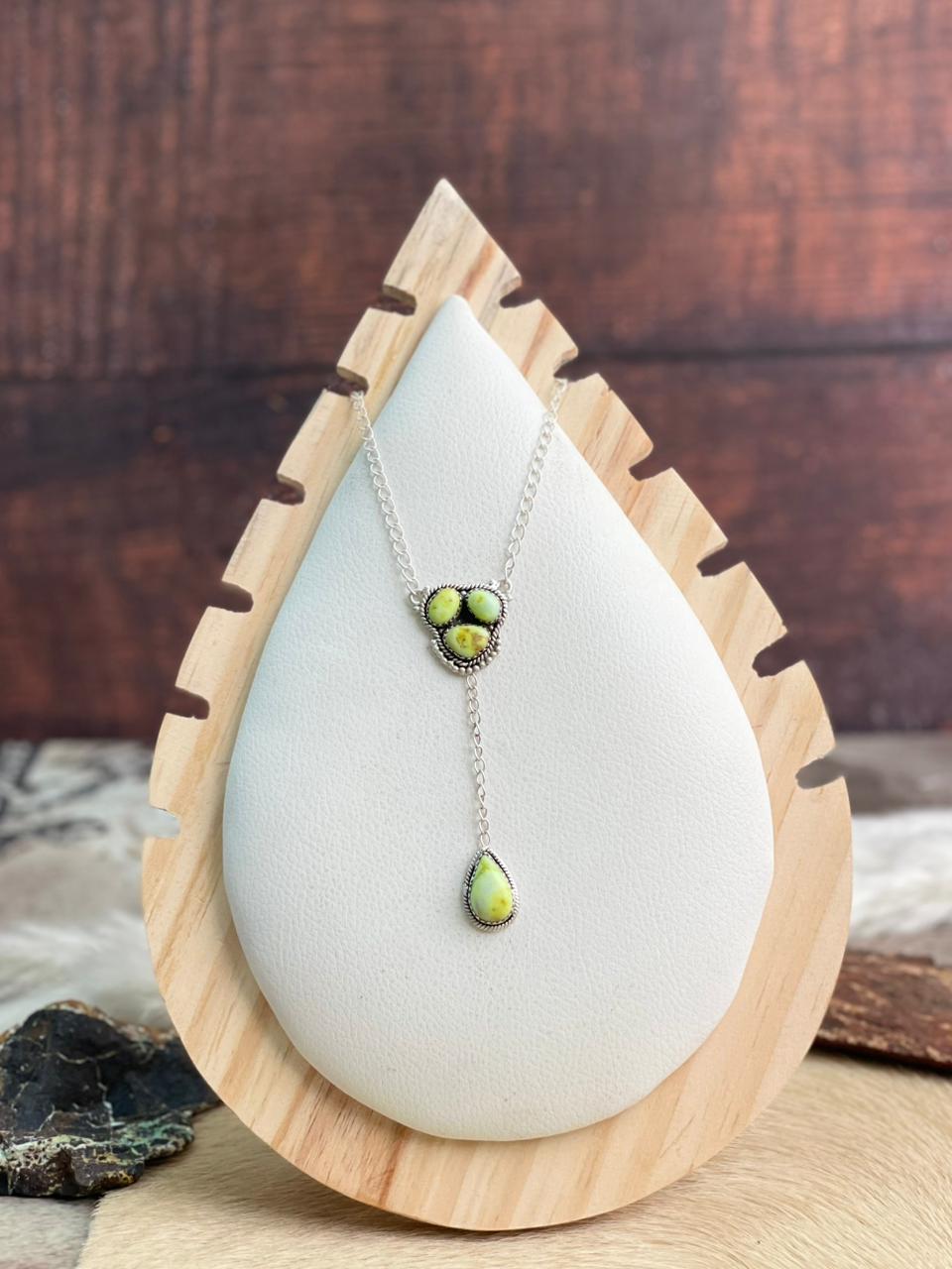 Handmade Sterling Silver Palomino Turquoise Necklace "Signed Nizhoni"