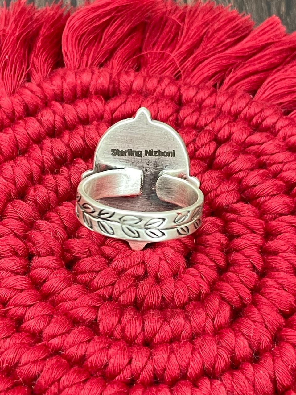 Handmade Sterling Silver Cotton Candy Adjustable Ring "Signed Nizhoni"