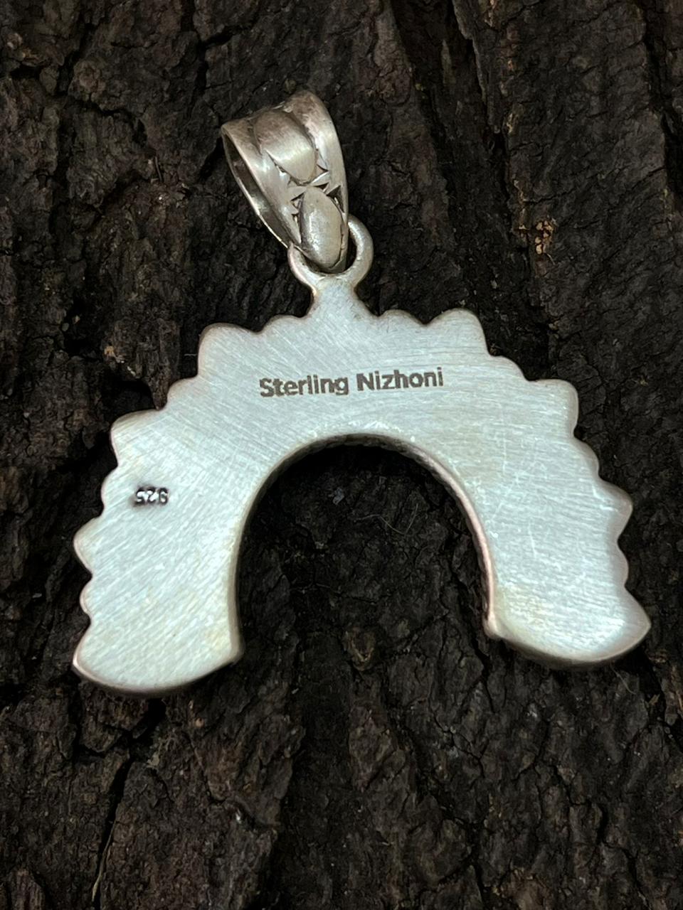 Handmade Sterling Silver Kingman with Wildhorse Pendant "Signed Nizhoni"