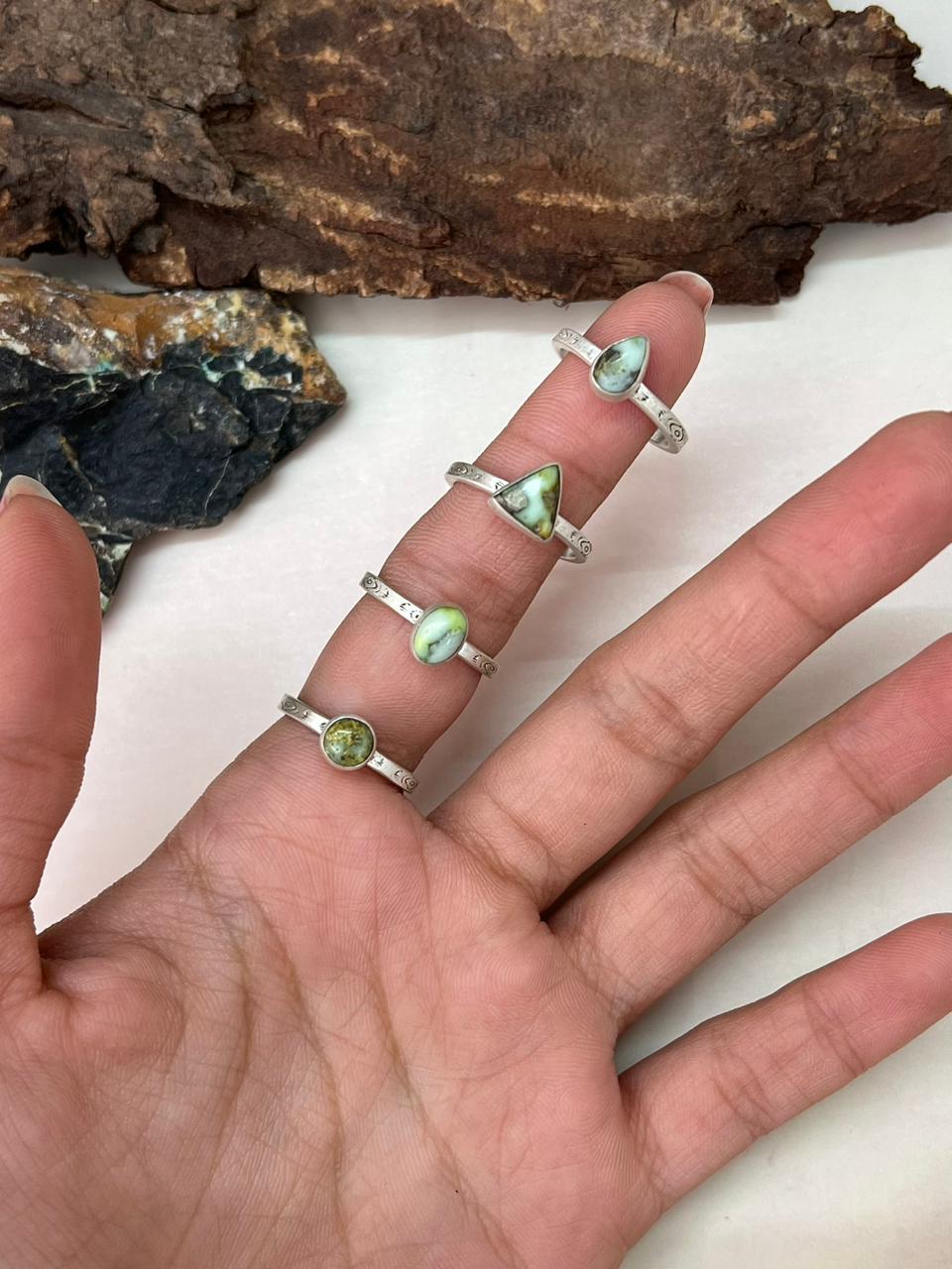 Handmade Sterling Silver Palomino Turquoise Adjustable Ring "Signed Nizhoni"