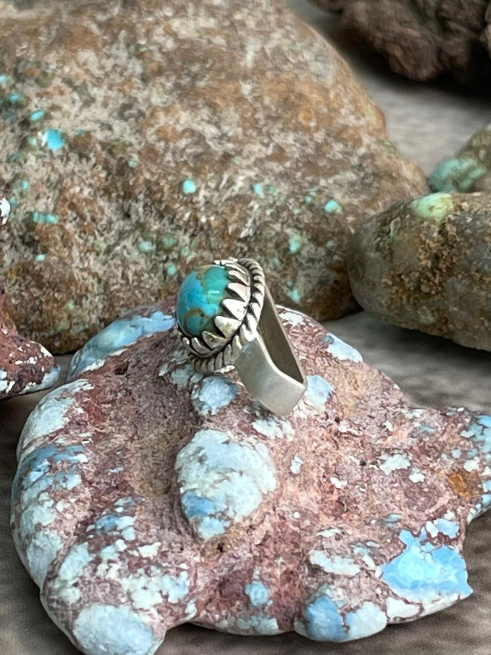 Handmade Sterling Silver Kingman Turquoise Watch Charms with Signed Nizhoni