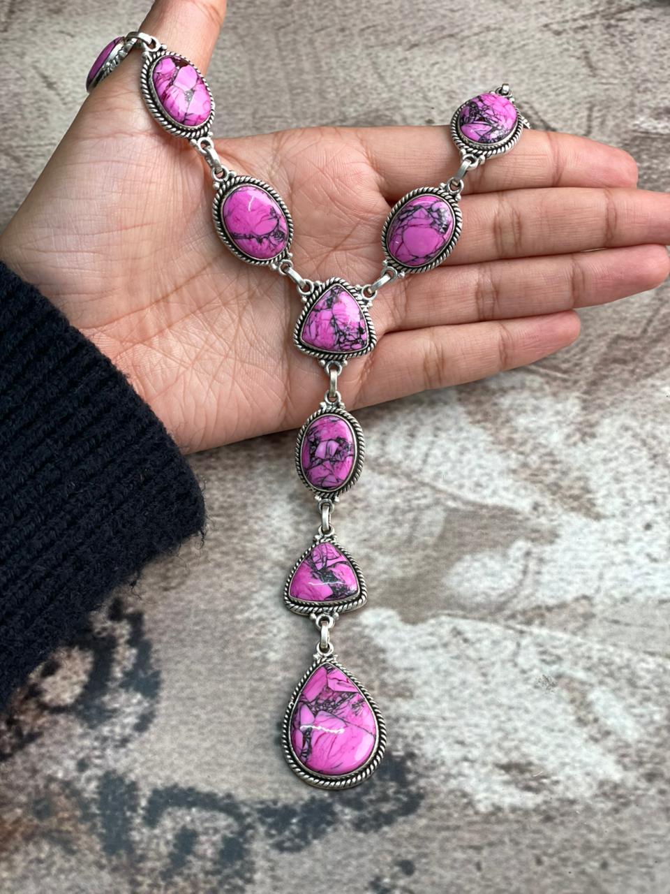 Handmade Sterling Silver Cherry Blossom Necklace "Signed Nizhoni"