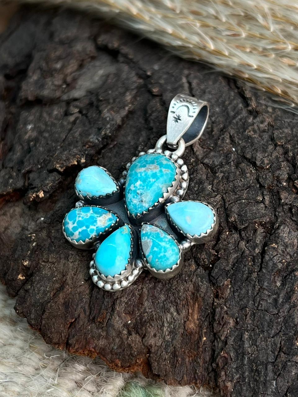 Handmade Sterling Silver White Water Pendant "Signed Nizhoni"