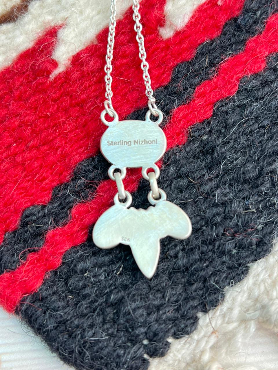 Handmade Sterling Silver Sonoran Mountain Turquoise Necklace "Signed Nizhoni"