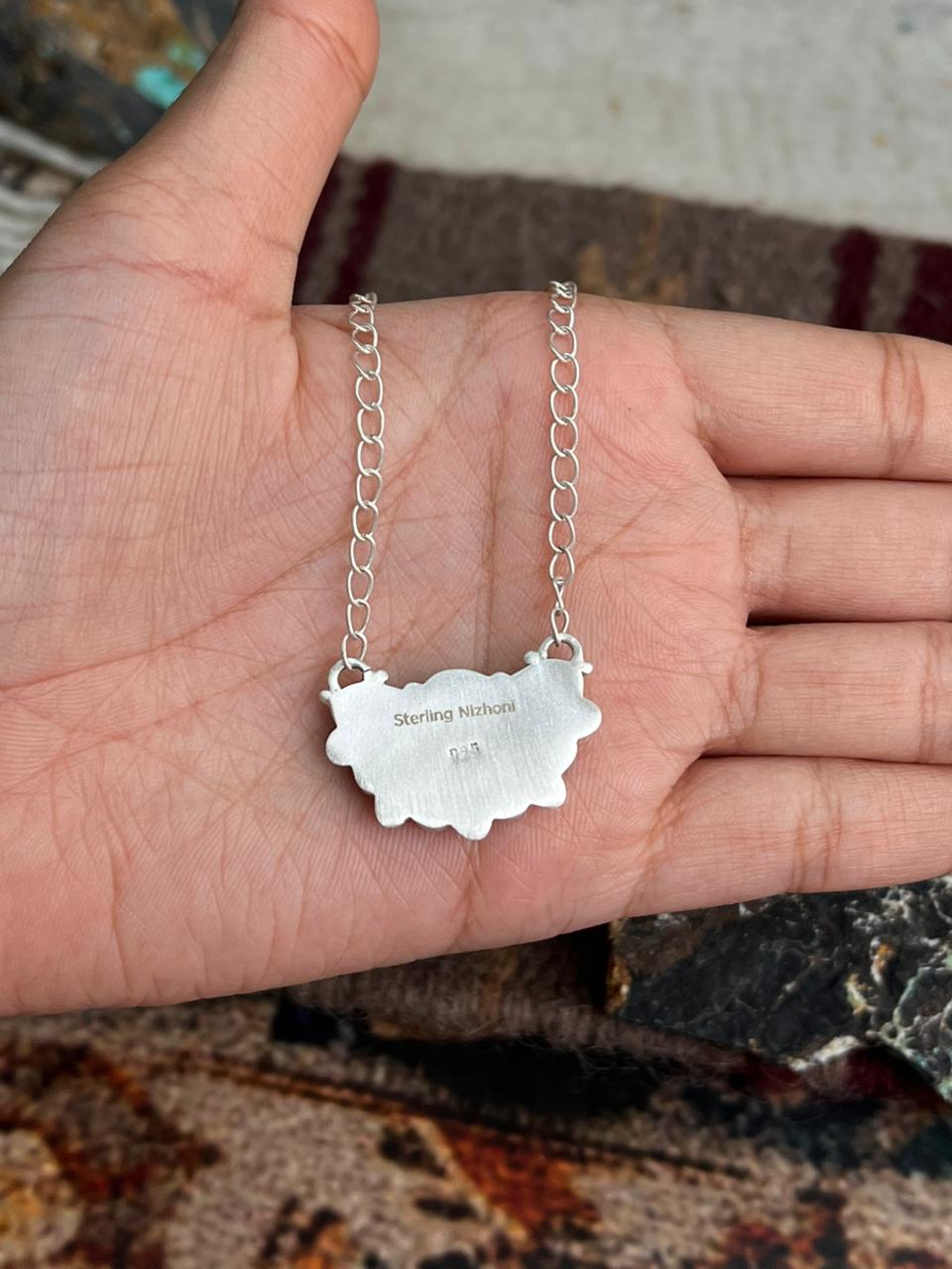 Handmade Sterling Silver Hot Pink Necklace "Signed Nizhoni"