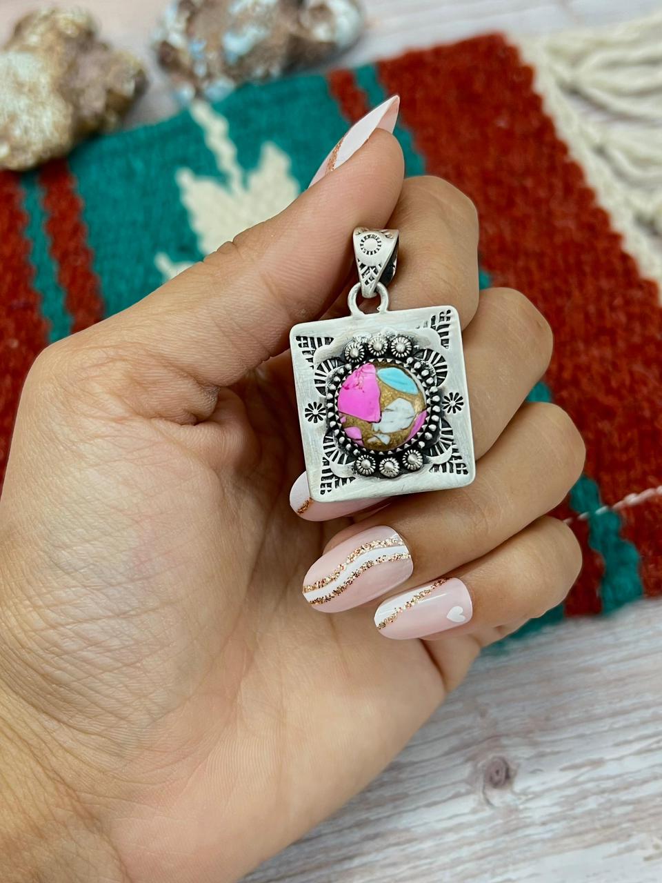 Handmade Sterling Silver Cotton Candy Pendant "Signed Nizhoni"