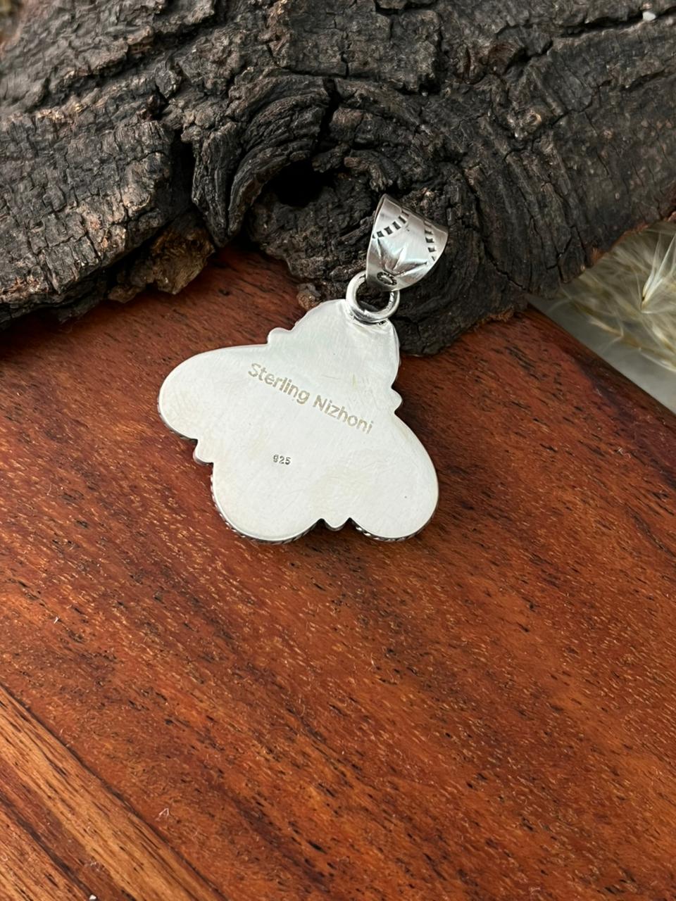 Handmade Sterling Silver Sierra Bella with Palomino Turquoise Collection: Pendant "Signed Nizhoni"