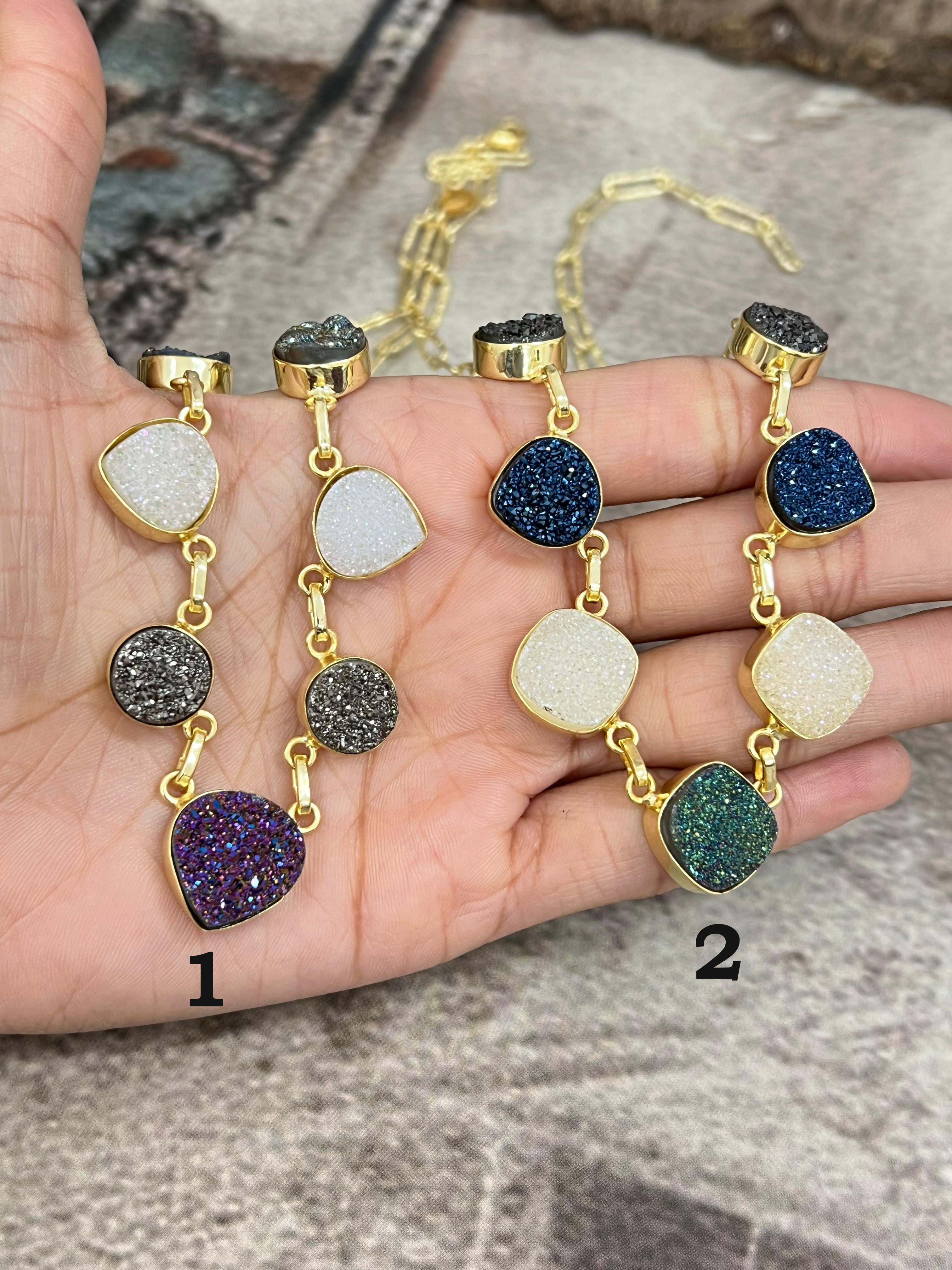 “The Boho Collection” Handmade Natural Druzy Necklace