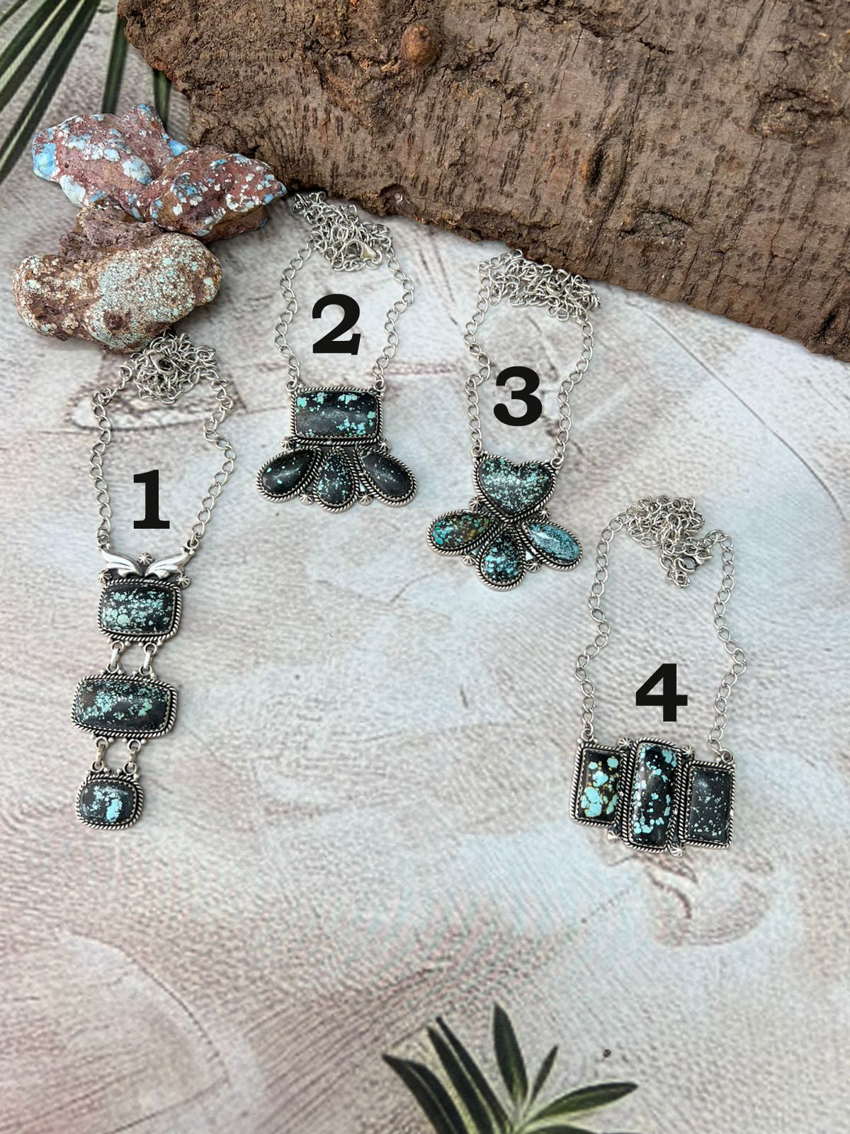 Handmade Sterling Silver Lander Turquoise Necklace with Signed Nizhoni