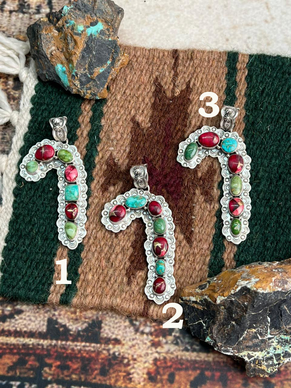 Handmade Sterling Silver Dahlia Rose with Emerald Valley Turquoise Pendant "Signed Nizhoni"