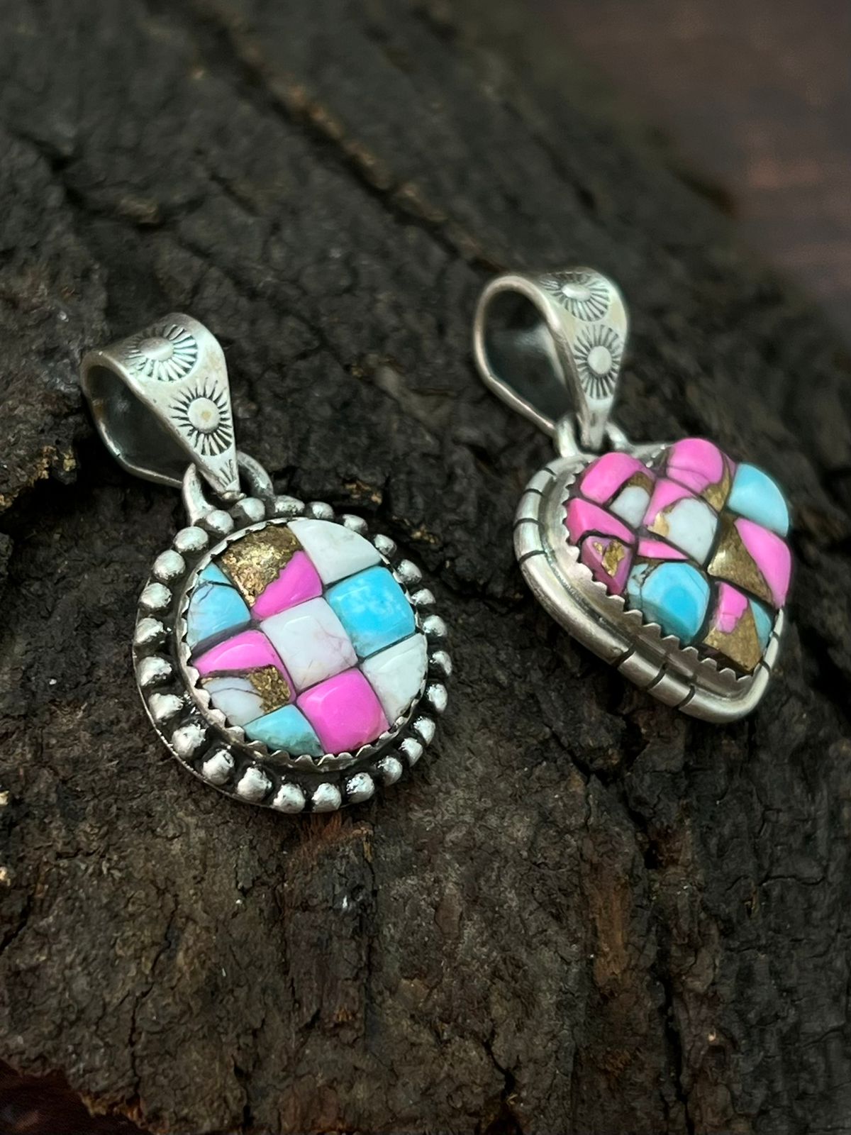 Handmade Sterling Silver Cotton Candy Pendant "Signed Nizhoni"