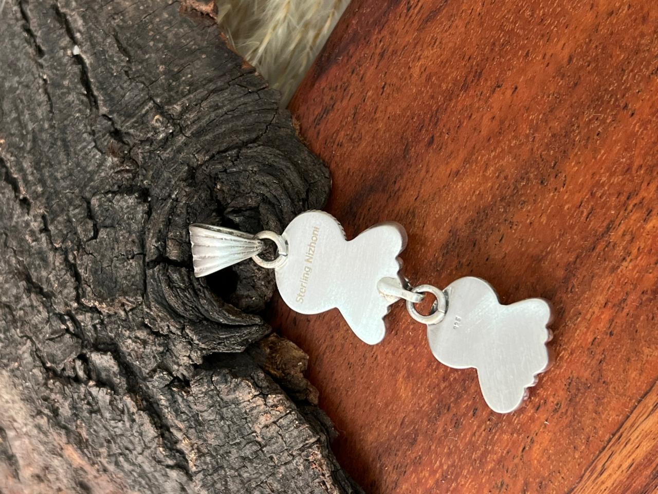 Handmade Sterling Silver Sierra Bella with Palomino Turquoise Collection: Pendant "Signed Nizhoni"