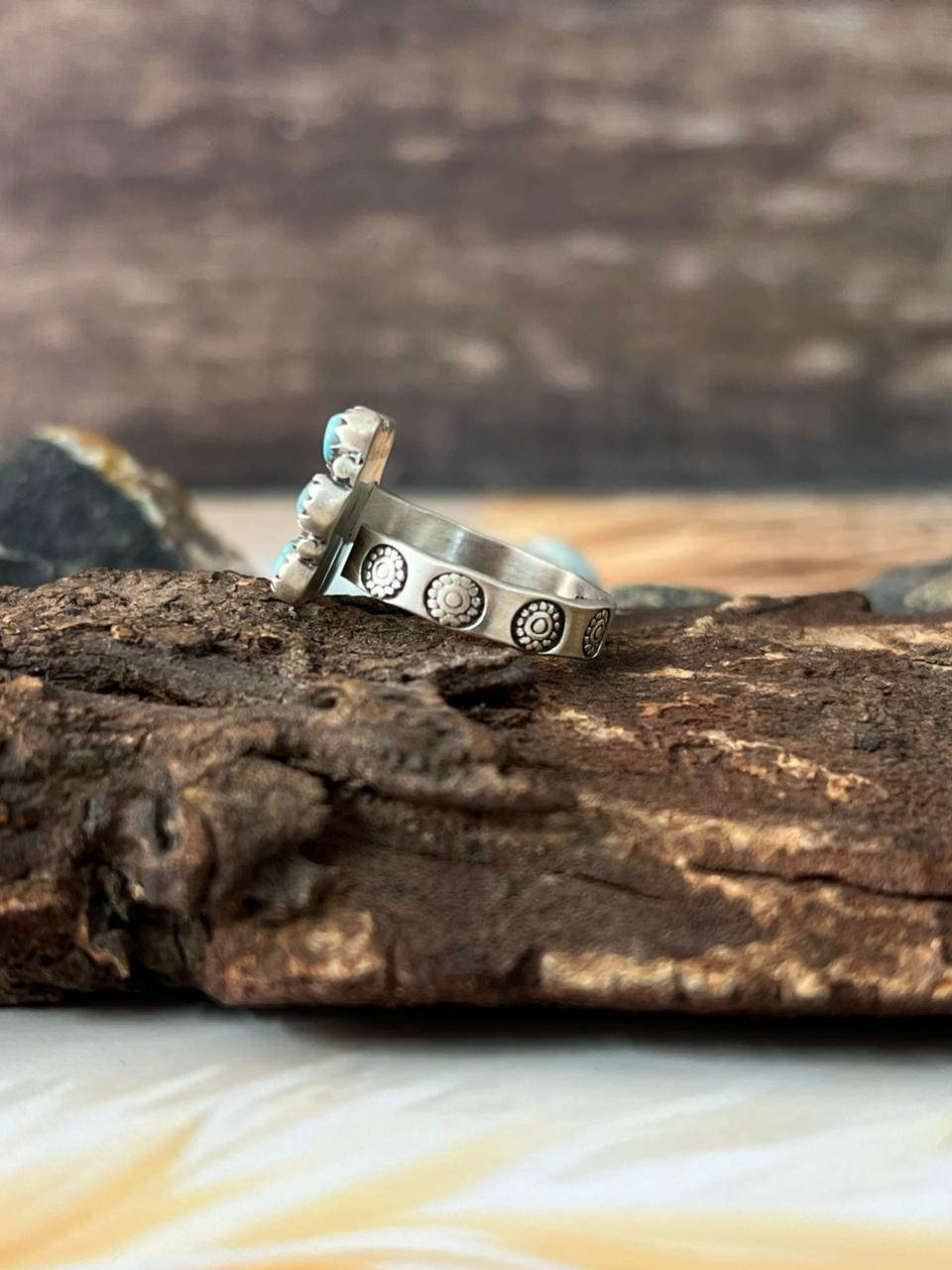 Handmade Sterling Silver Cotton Candy Adjustable Ring "Signed Nizhoni"