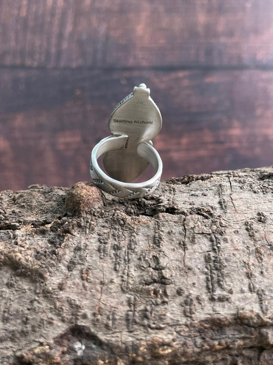 Handmade Sterling Silver Cotton Candy Adjustable Ring "Signed Nizhoni"