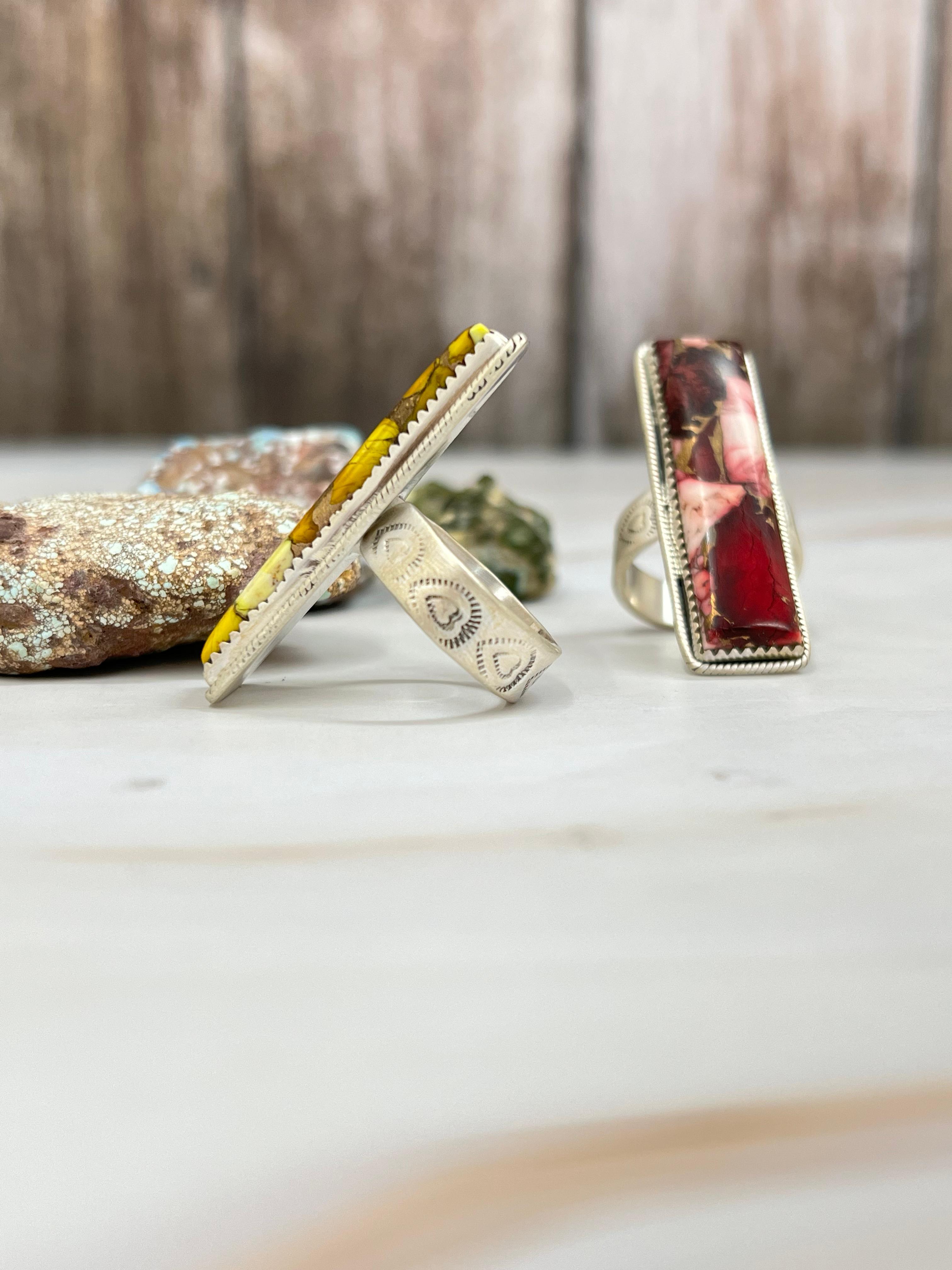 Handmade Sterling Silver Dahlia Rose, Honey Dahlia Adjustable Ring with Signed Nizhoni (4)