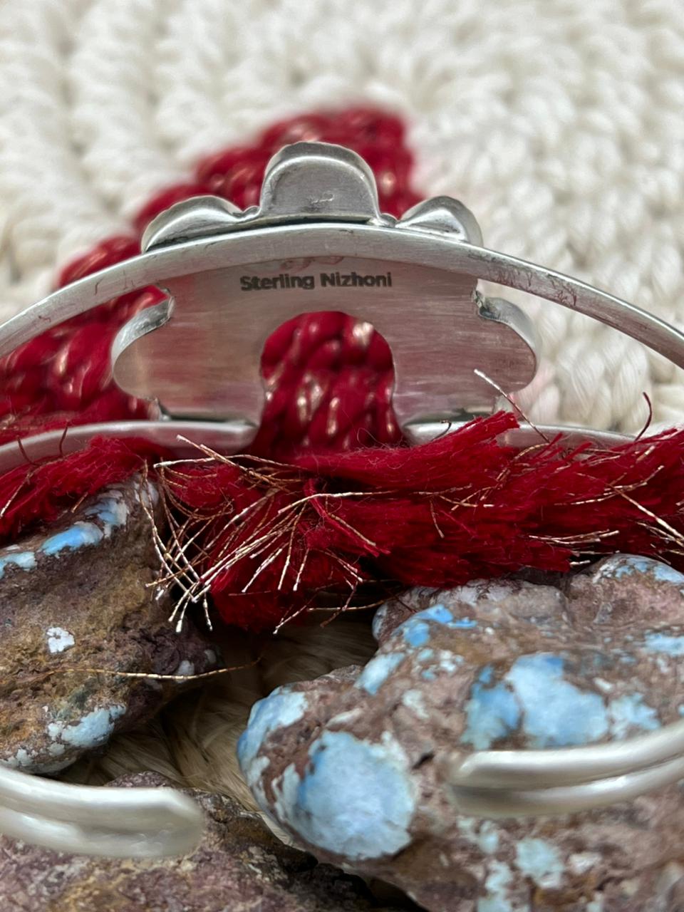 Handmade Sterling Silver Palomino Turquoise Bracelet "Signed Nizhoni"