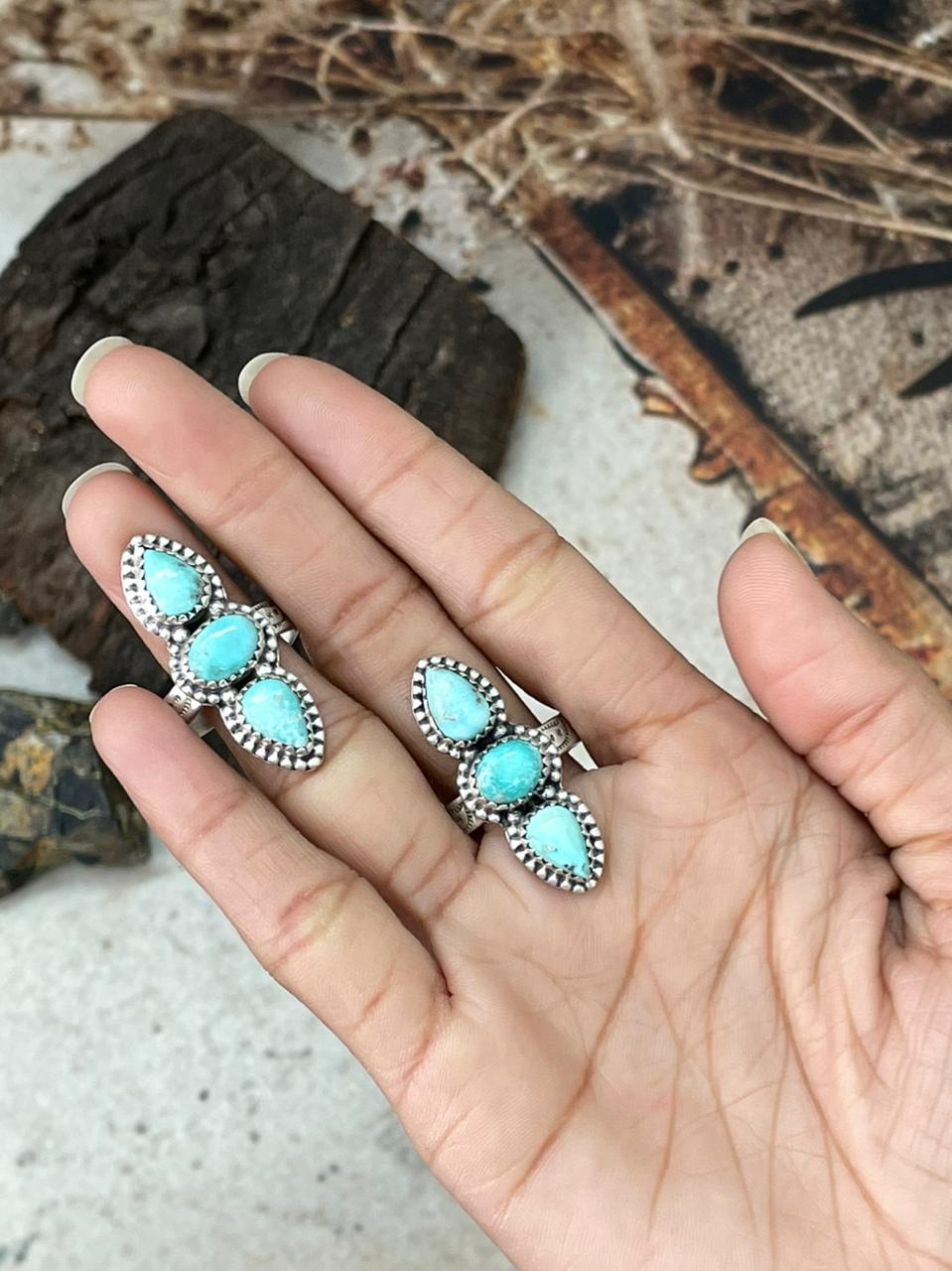 Handmade Sterling Silver White Water Adjustable Ring "Signed Nizhoni"