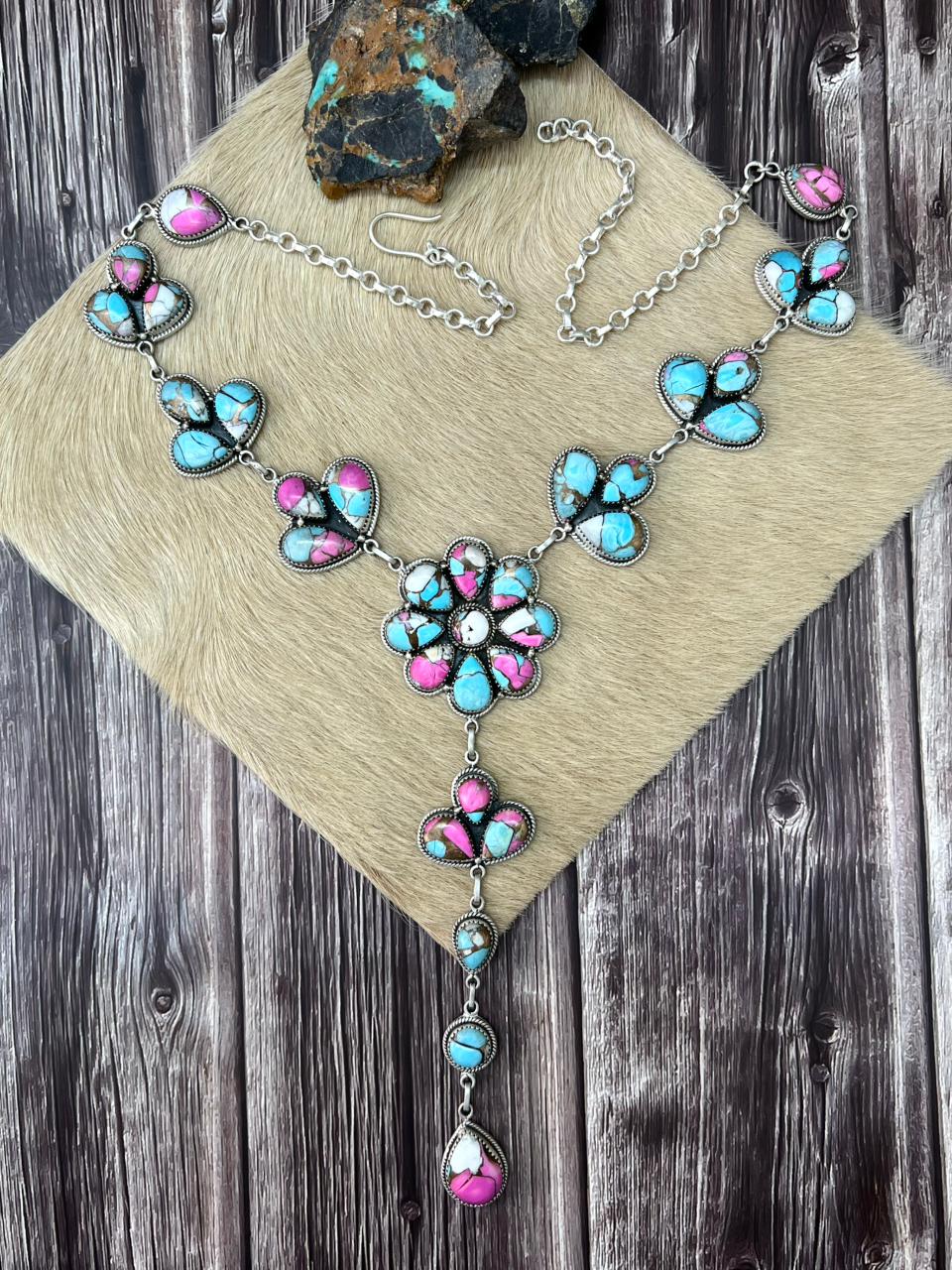 Handmade Sterling Silver Cotton Candy Necklace "Signed Nizhoni"