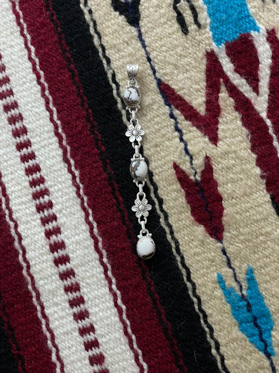 Handmade Sterling Silver Wildhorse Magnesite Pendant "Signed Nizhoni"