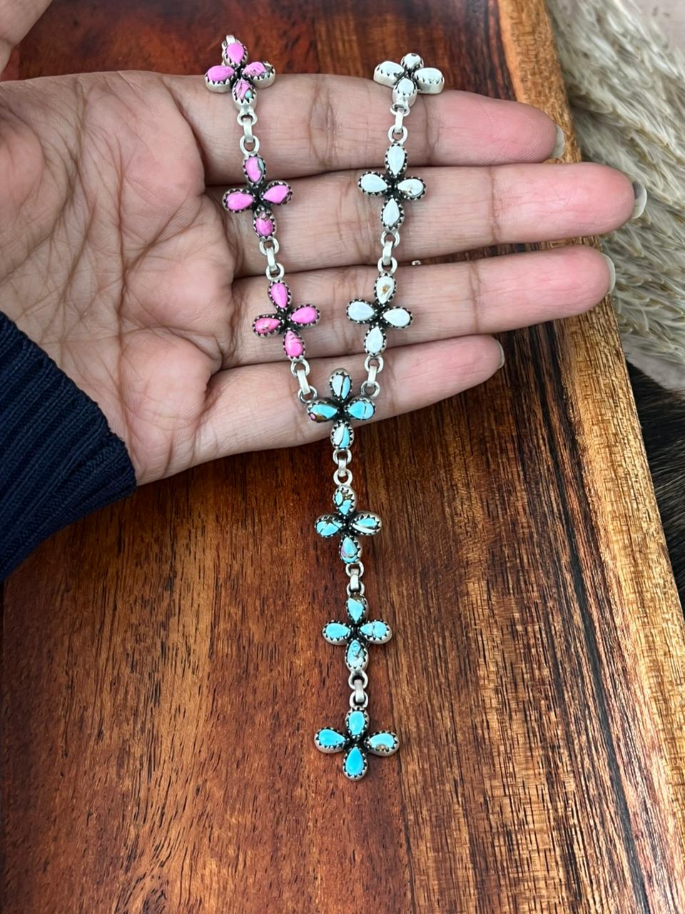 Handmade Sterling Silver Cotton Candy Necklace "Signed Nizhoni"