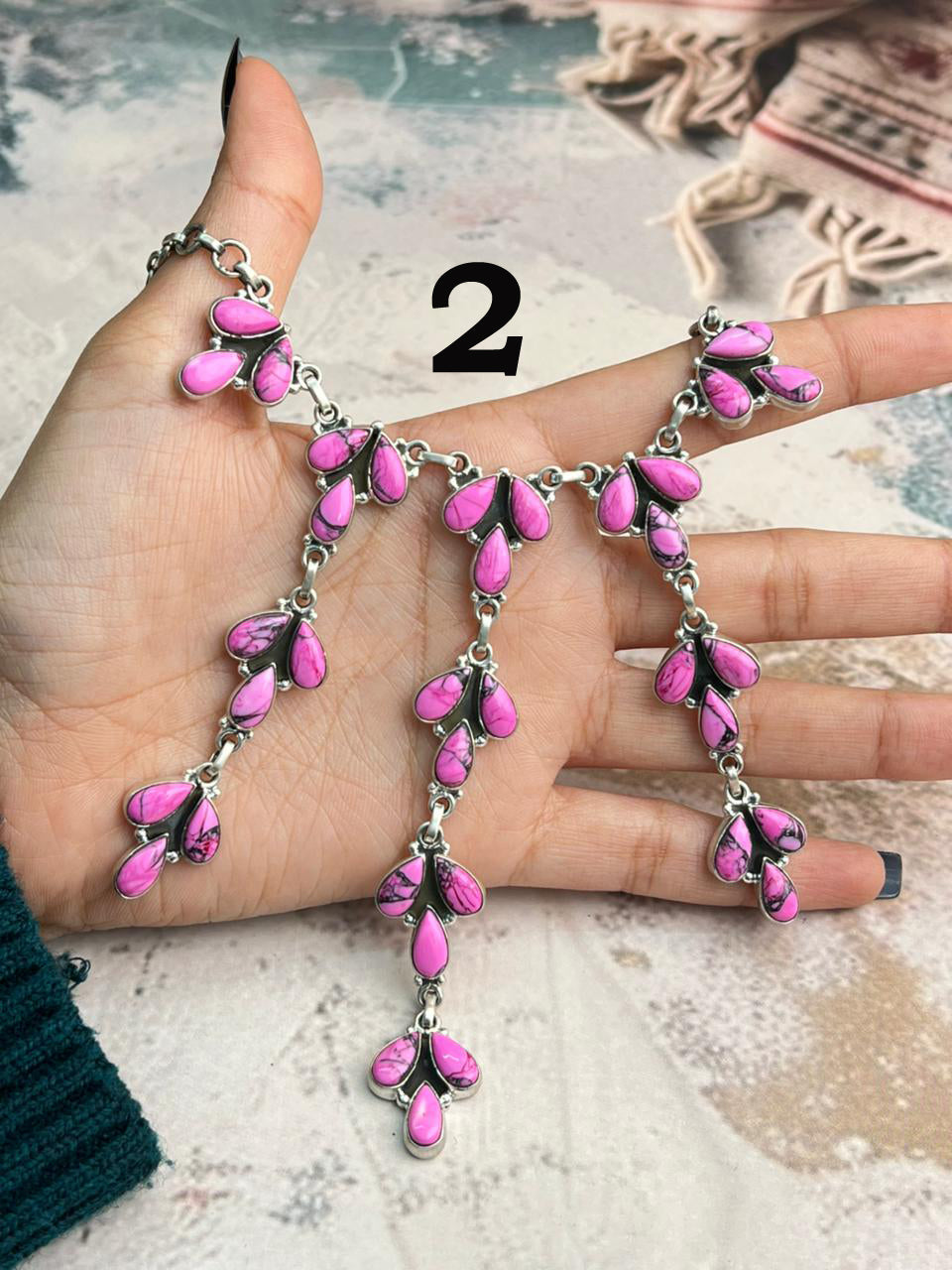 Handmade Sterling Silver Cherry Blossom Choker Necklace "Signed Nizhoni"