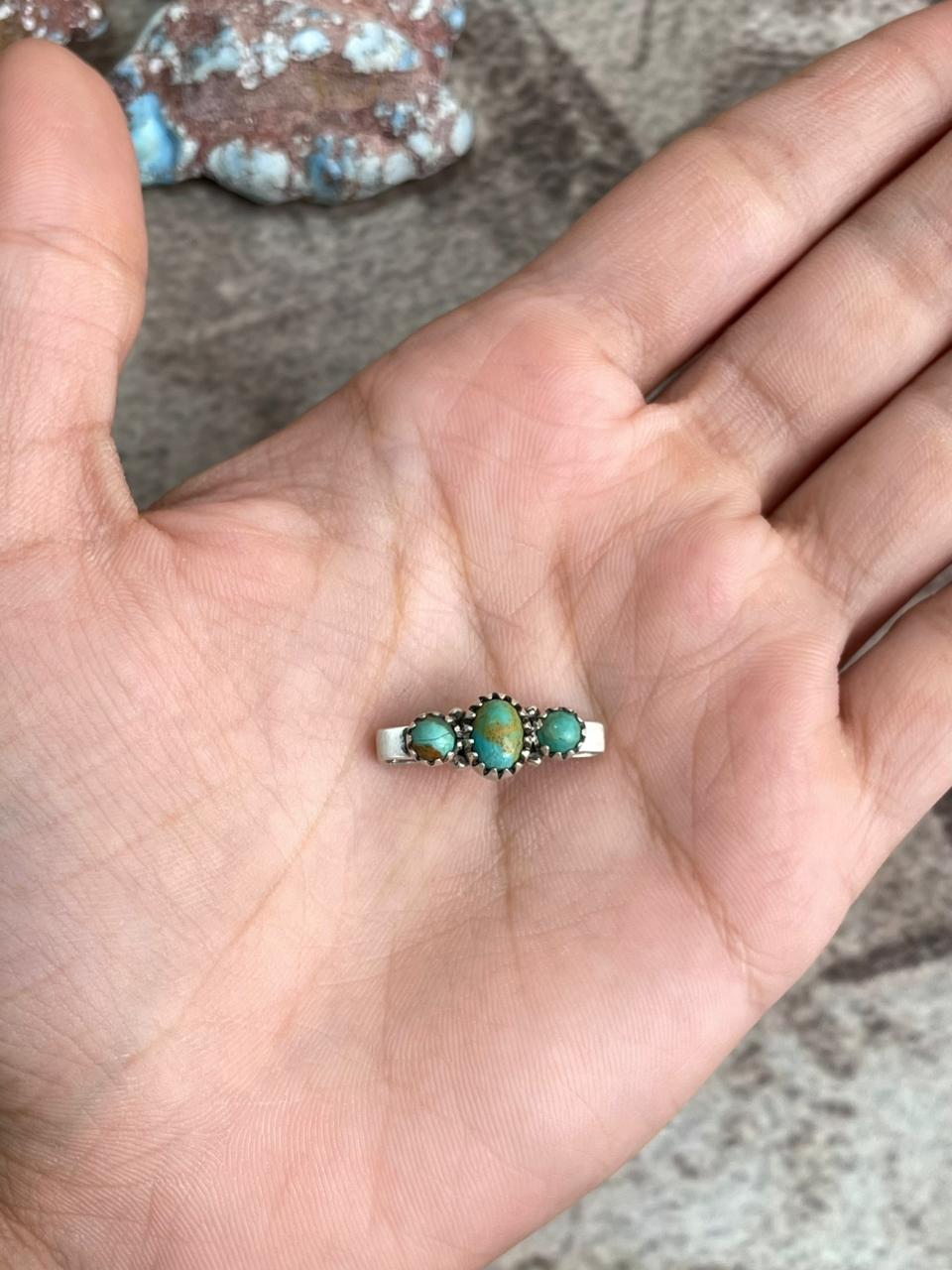 Handmade Sterling Silver Kingman Turquoise Watch Charms with Signed Nizhoni