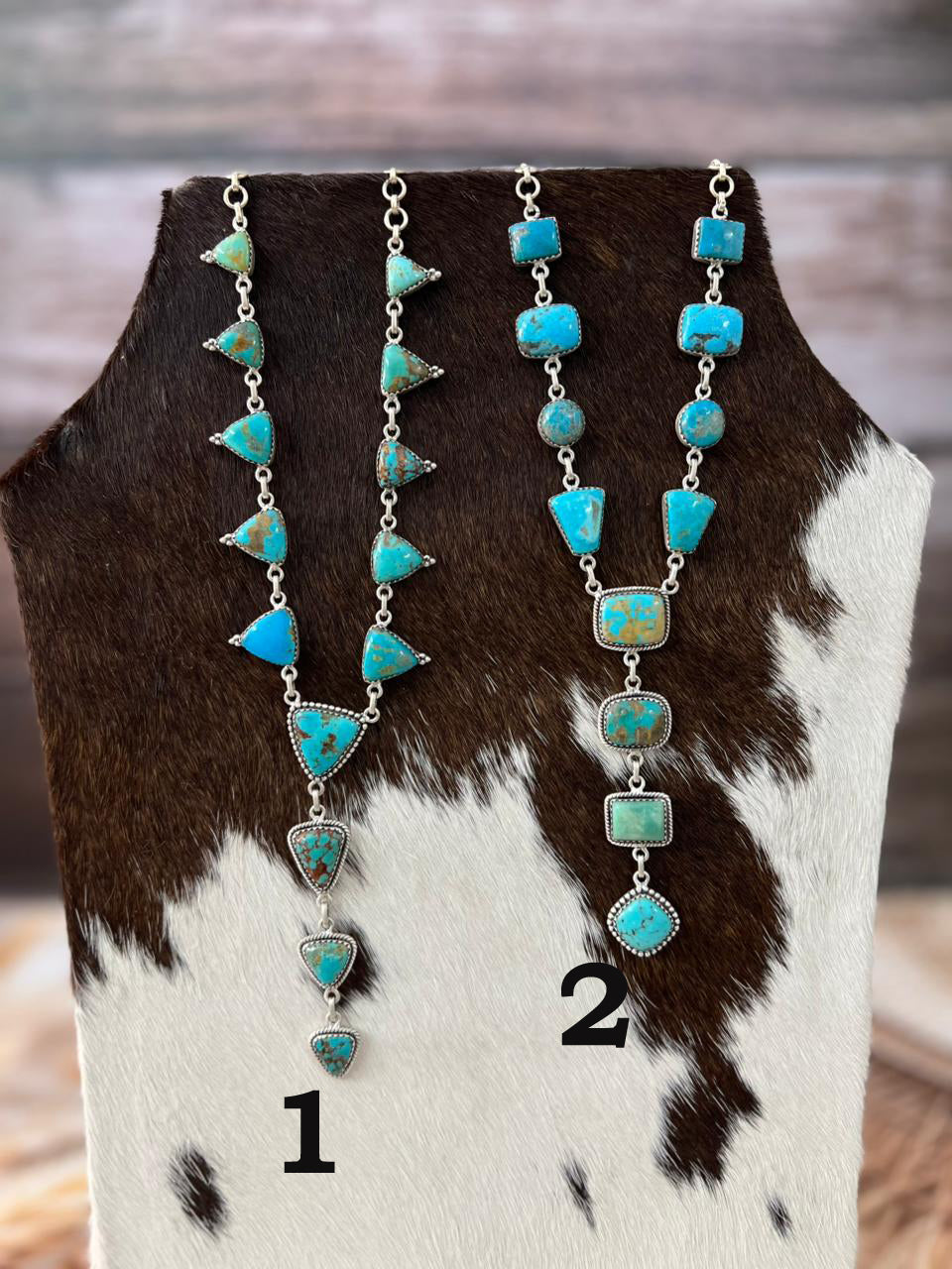 Handmade Sterling Silver Blue Turquoise Necklace "Signed Nizhoni"