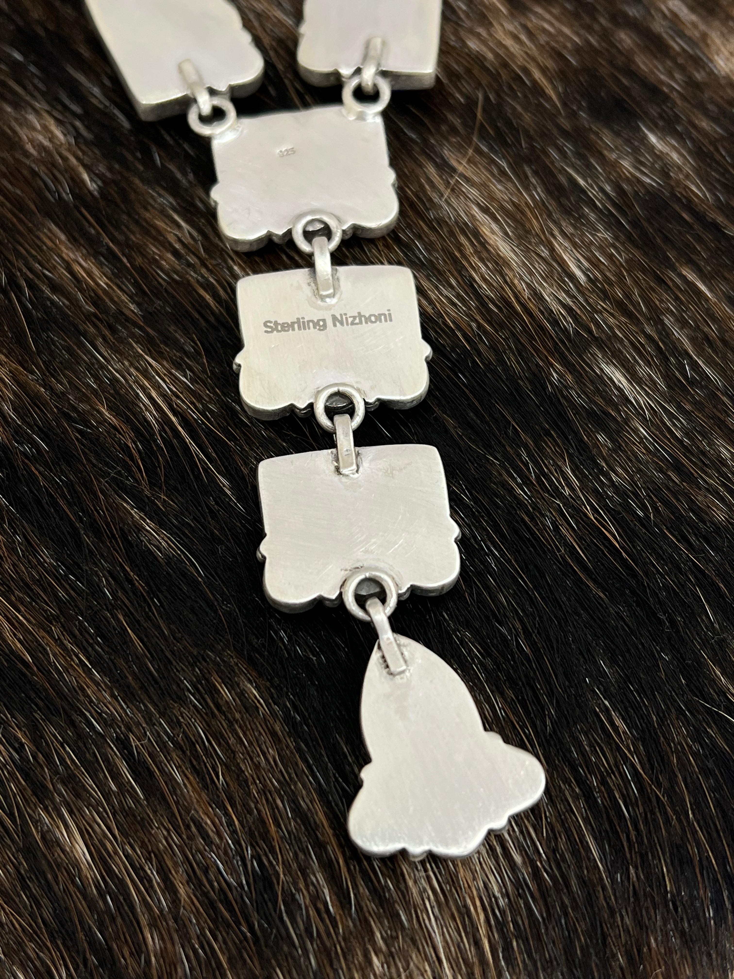 Handmade Sterling Silver Grape Dahlia, Honey Dahlia Necklace with Signed Nizhoni