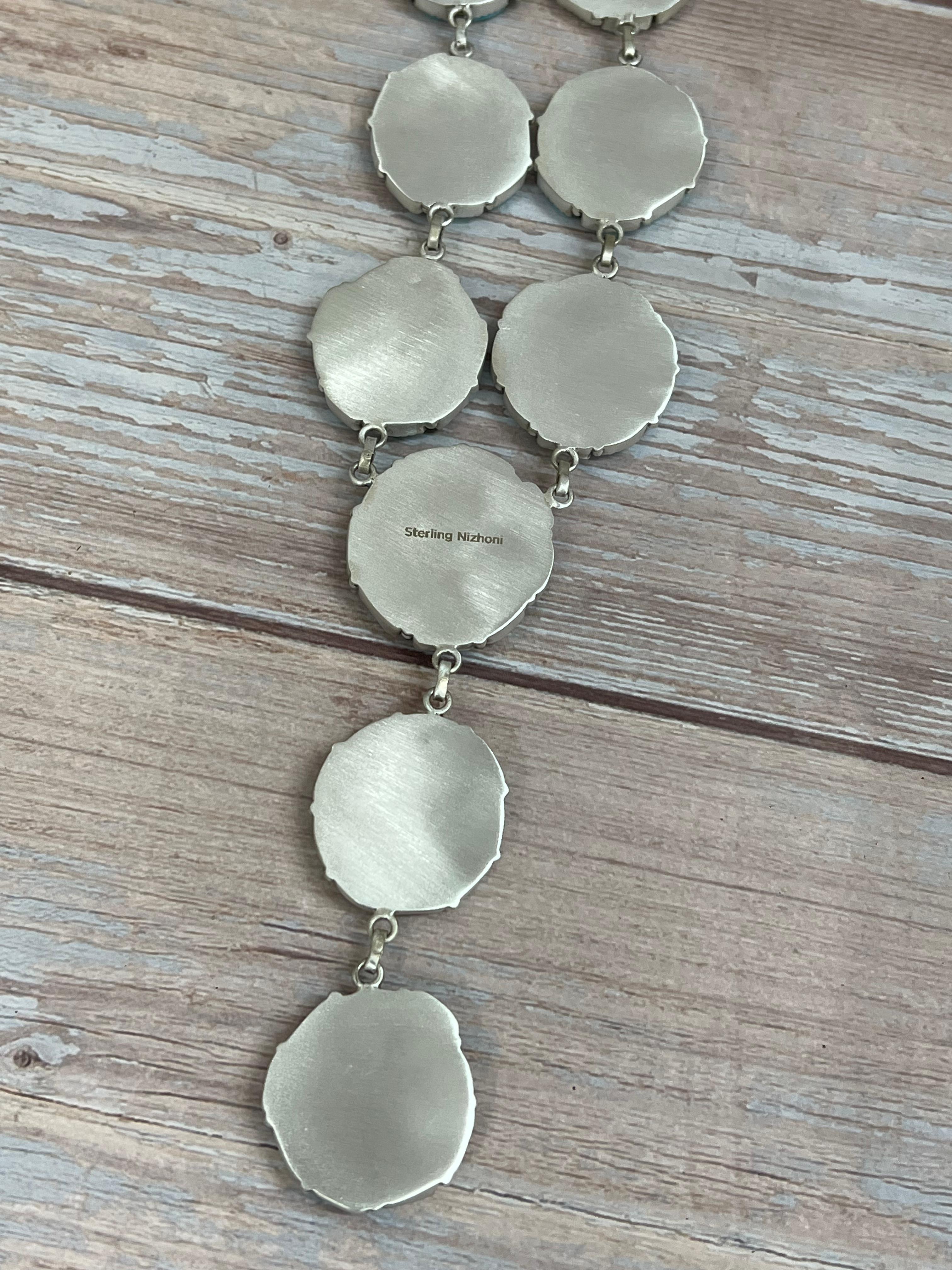 Handmade Sterling Silver Blue Bird Necklace with Signed Nizhoni