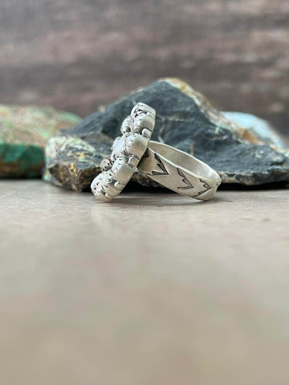 Handmade Sterling Silver Wildhorse Magnesite Adjustable Ring "Signed Nizhoni"