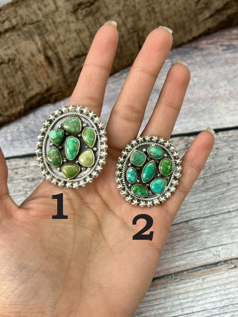 Handmade Sterling Silver Multi Stones Adjustable Ring "Singed Nizhoni"