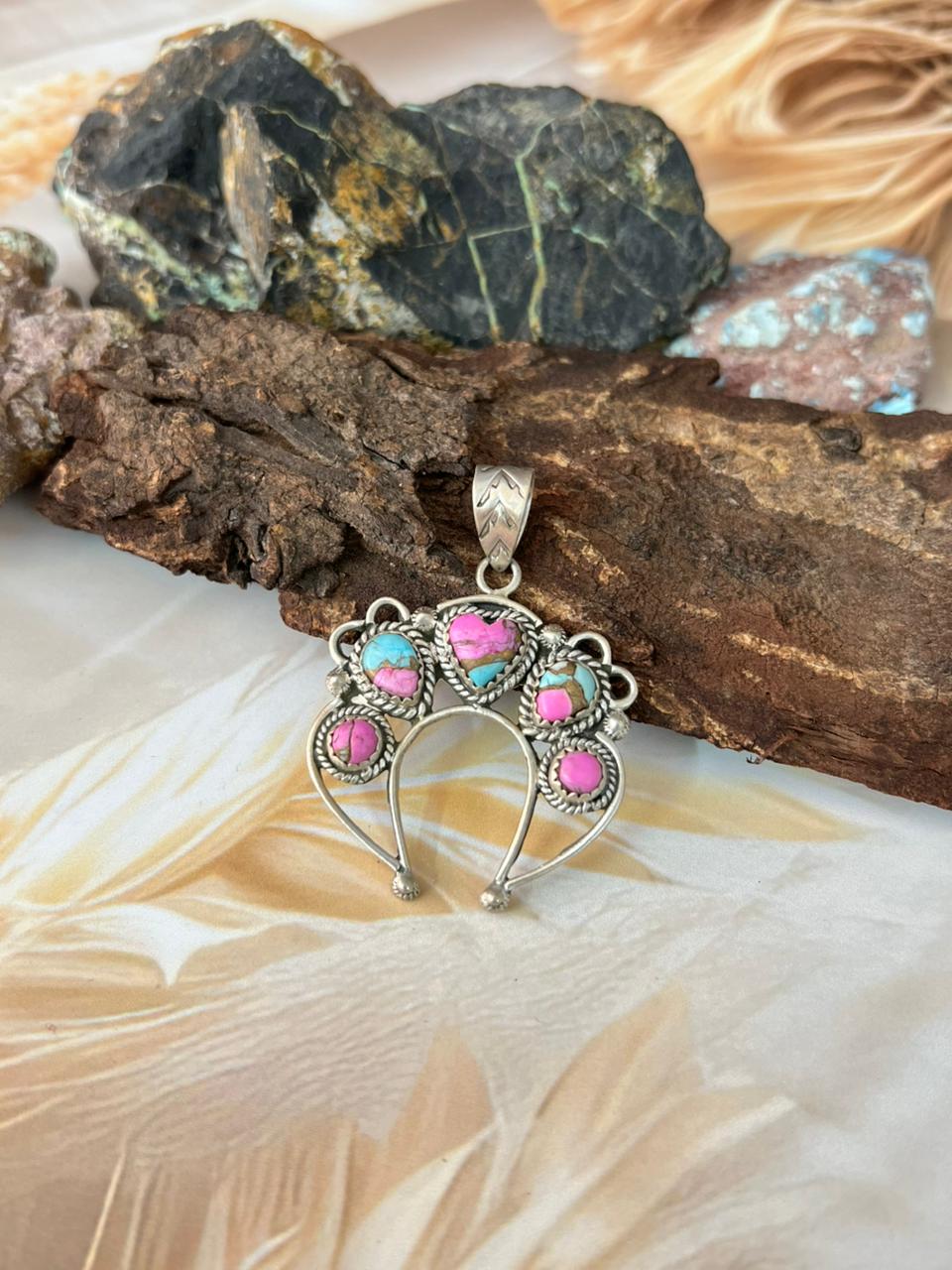 Handmade Sterling Silver Cotton Candy Pendant "Signed Nizhoni"