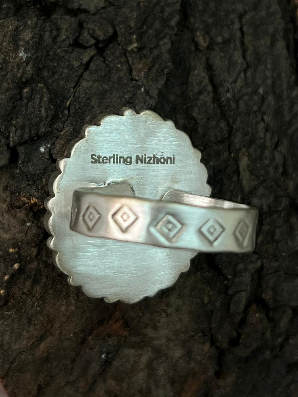Handmade Sterling Silver Wildhorse Magnesite Adjustable Ring "Signed Nizhoni"