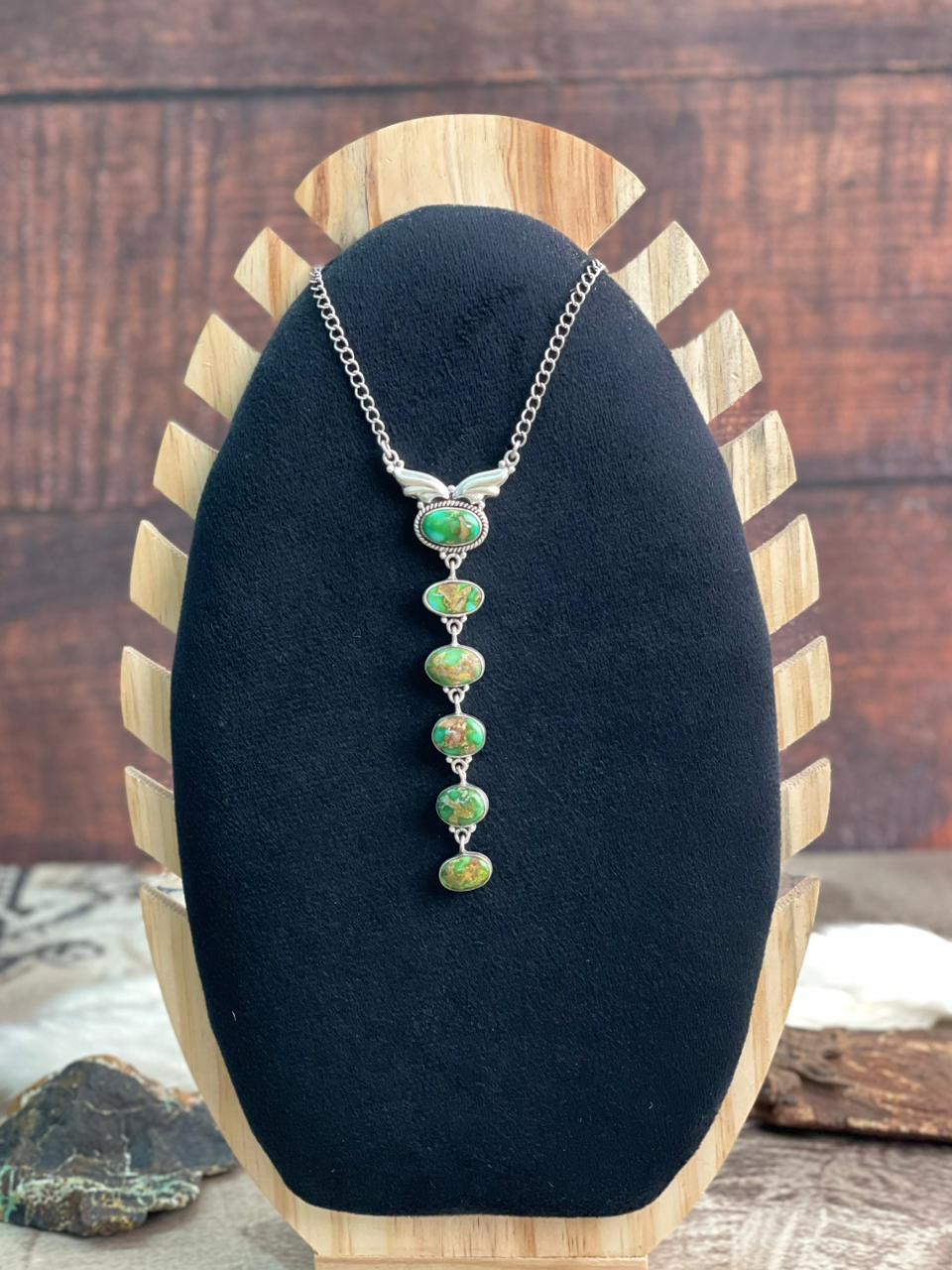 Handmade Sterling Silver Multi Stone Necklace "Signed Nizhoni"