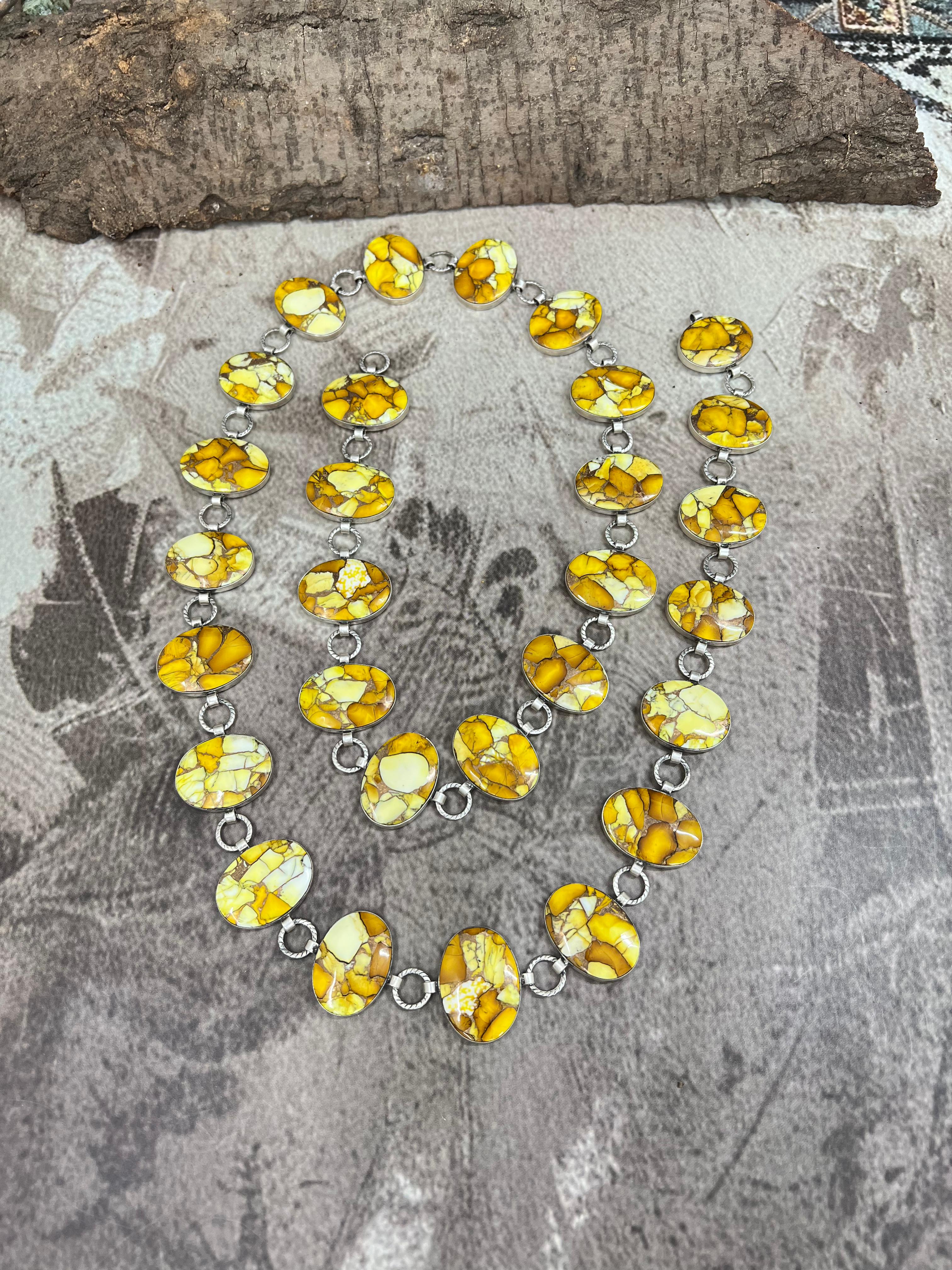 Handmade Sterling Silver Honey Dahlia Belt with Signed Nizhoni