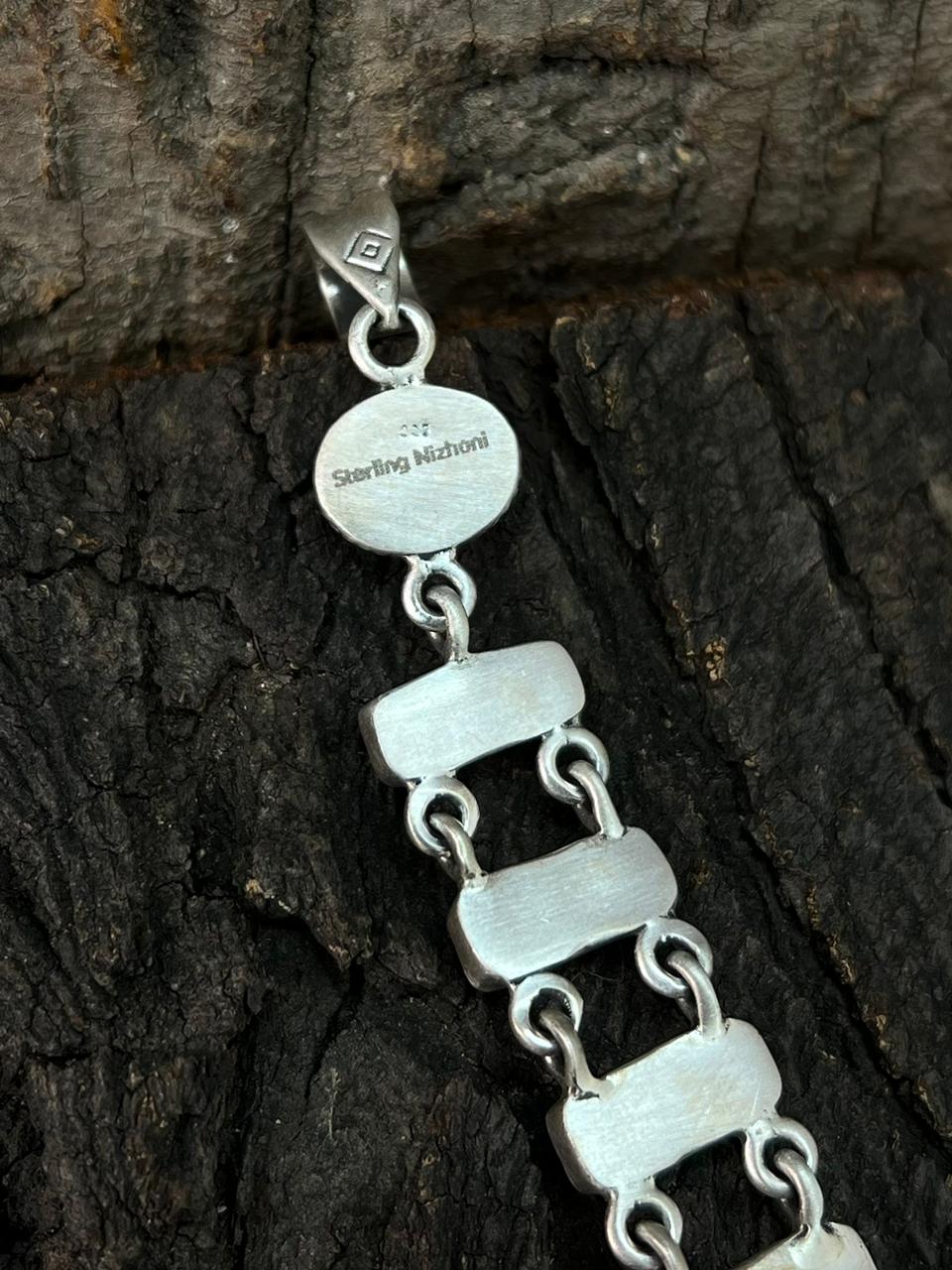 Handmade Sterling Silver Orange Mojave Pendant "Signed Nizhoni"