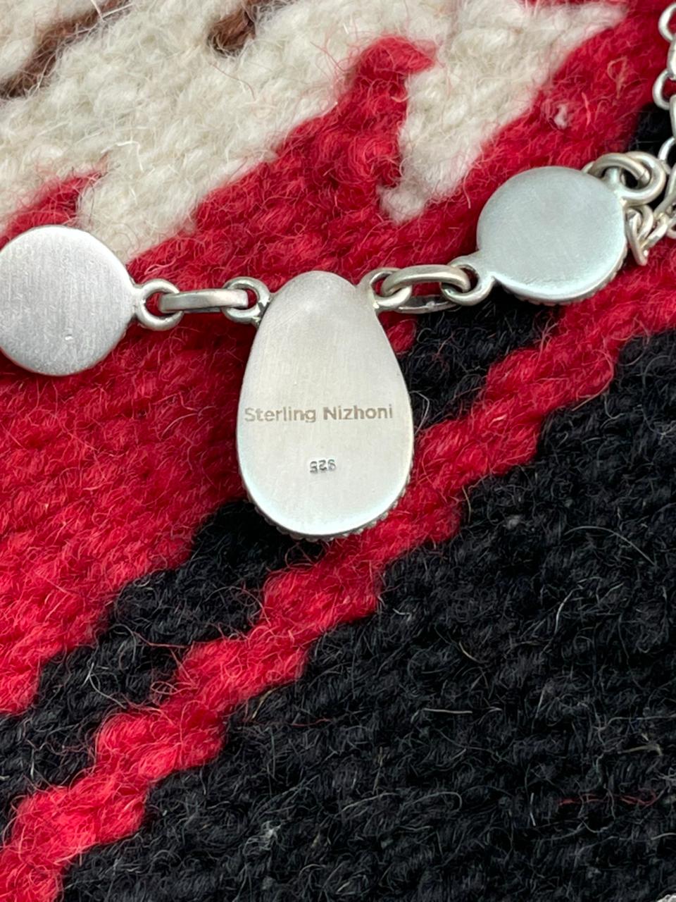 Handmade Sterling Silver Golden Hills with Sonoran Mountain Turquoise Necklace "Signed Nizhoni"