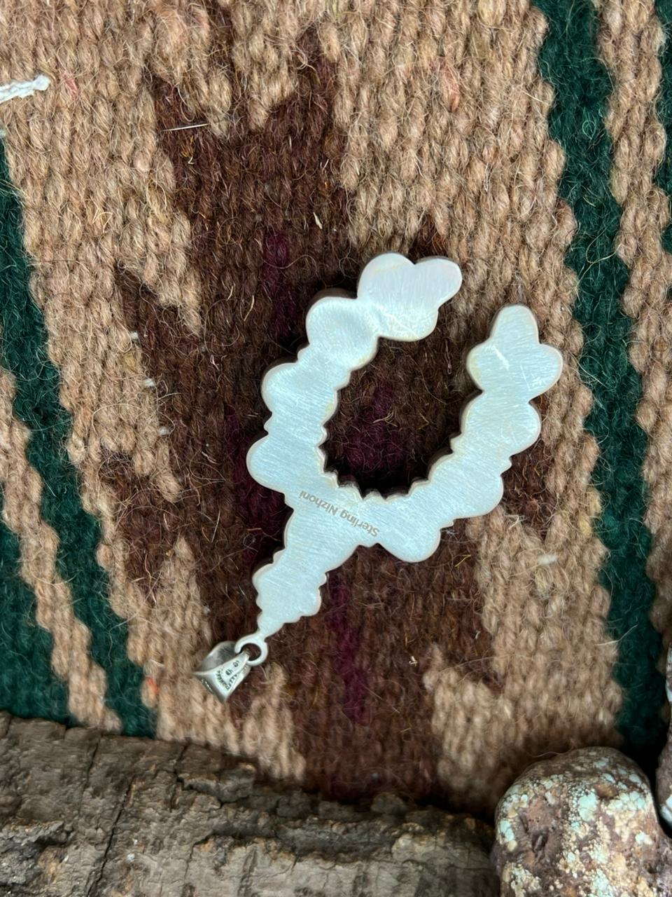 Handmade Sterling Silver Wildhorse Magnesite Naja Pendant "Signed Nizhoni"