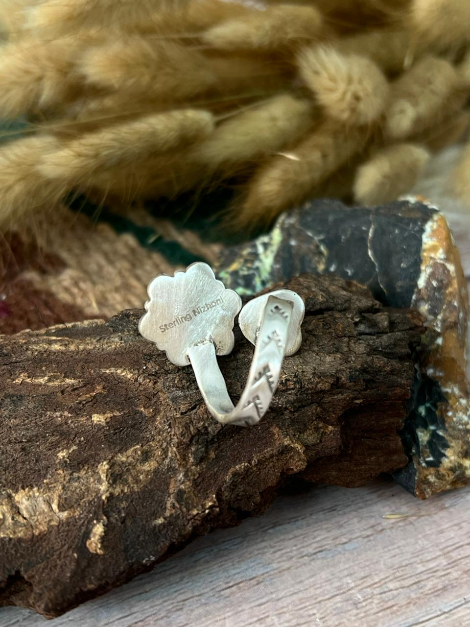Handmade Sterling Silver Cotton Candy Adjustable Ring "Signed Nizhoni"