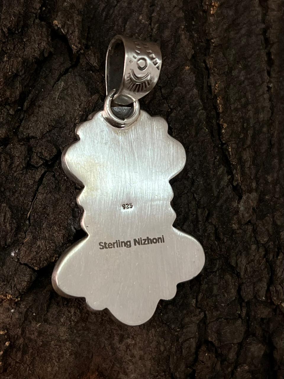 Handmade Sterling Silver Sonoran, White Water, Palomino Pendant "Signed Nizhoni"