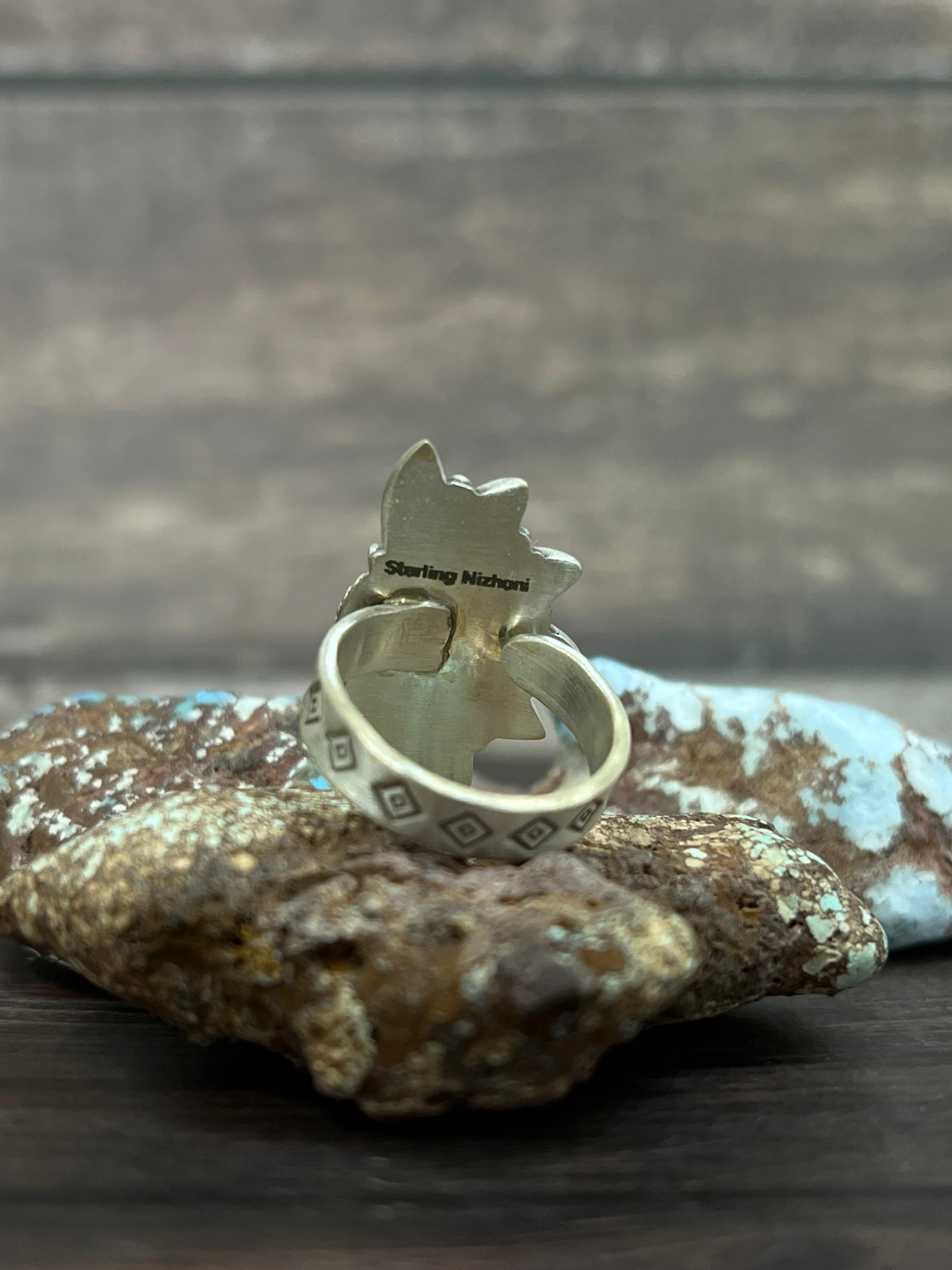 Handmade Sterling Silver Adjustable Ring With Signed Nizhoni