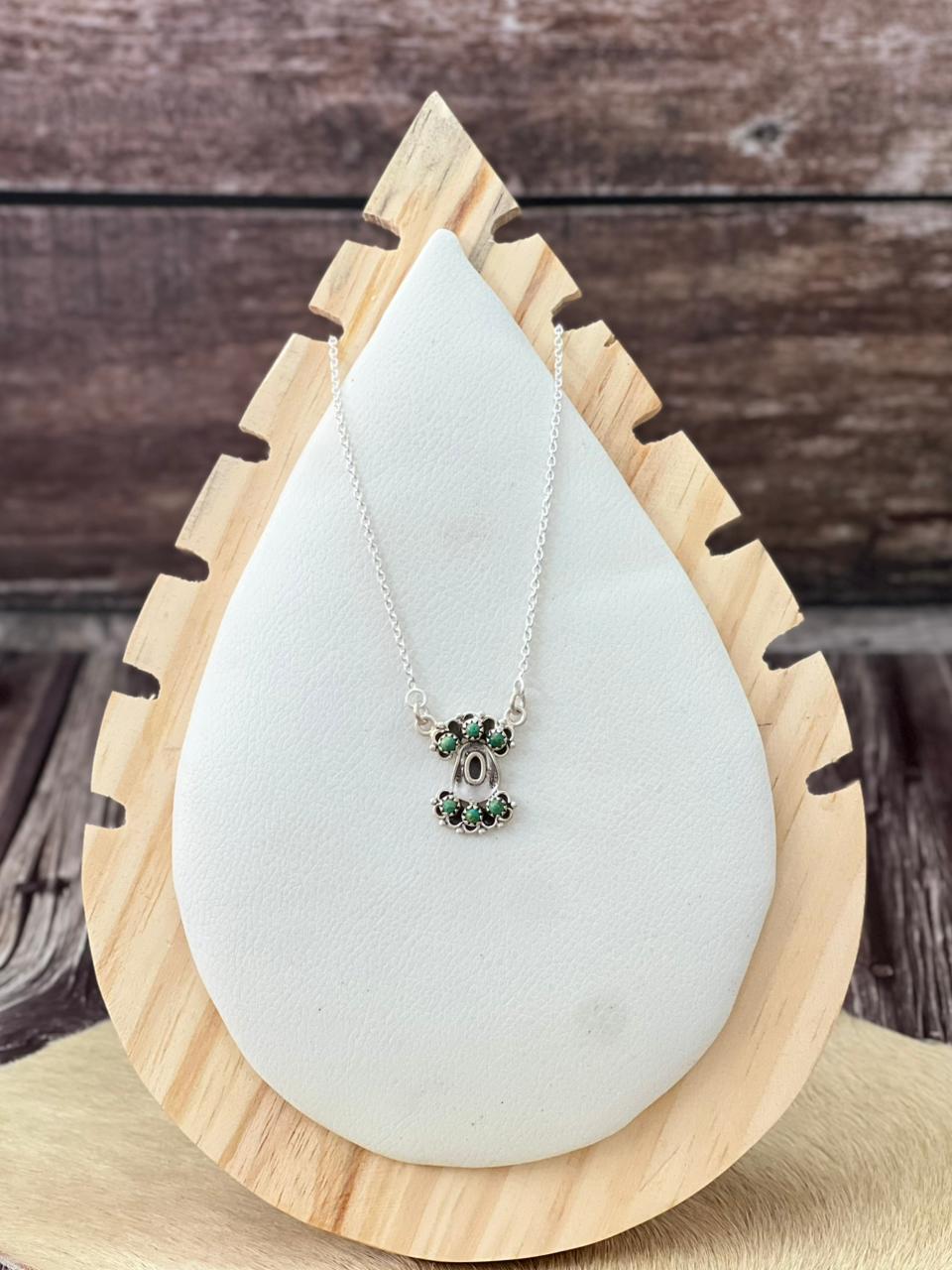Handmade Sterling Silver Kingman Turquoise Necklace "Signed Nizhoni"