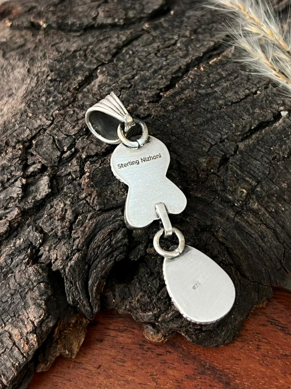 Handmade Sterling Silver Sierra Bella with Palomino Turquoise Collection: Pendant "Signed Nizhoni"