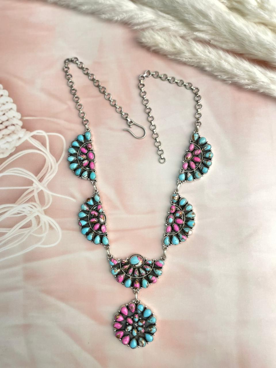 Handmade Sterling Silver Cotton Candy Necklace "Signed Nizhoni"