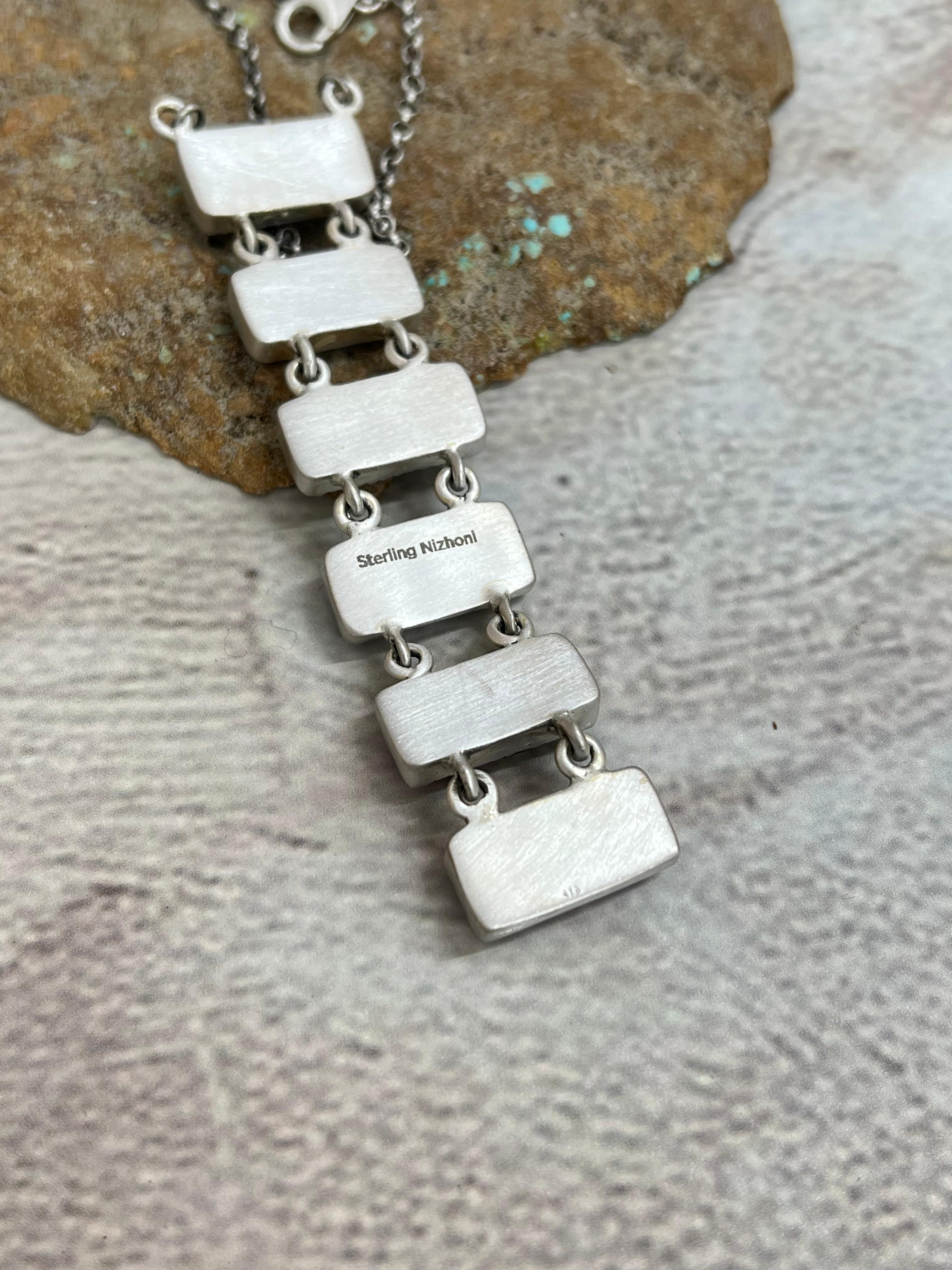 Handmade Sterling Silver Grape Dahlia Necklace with Signed Nizhoni