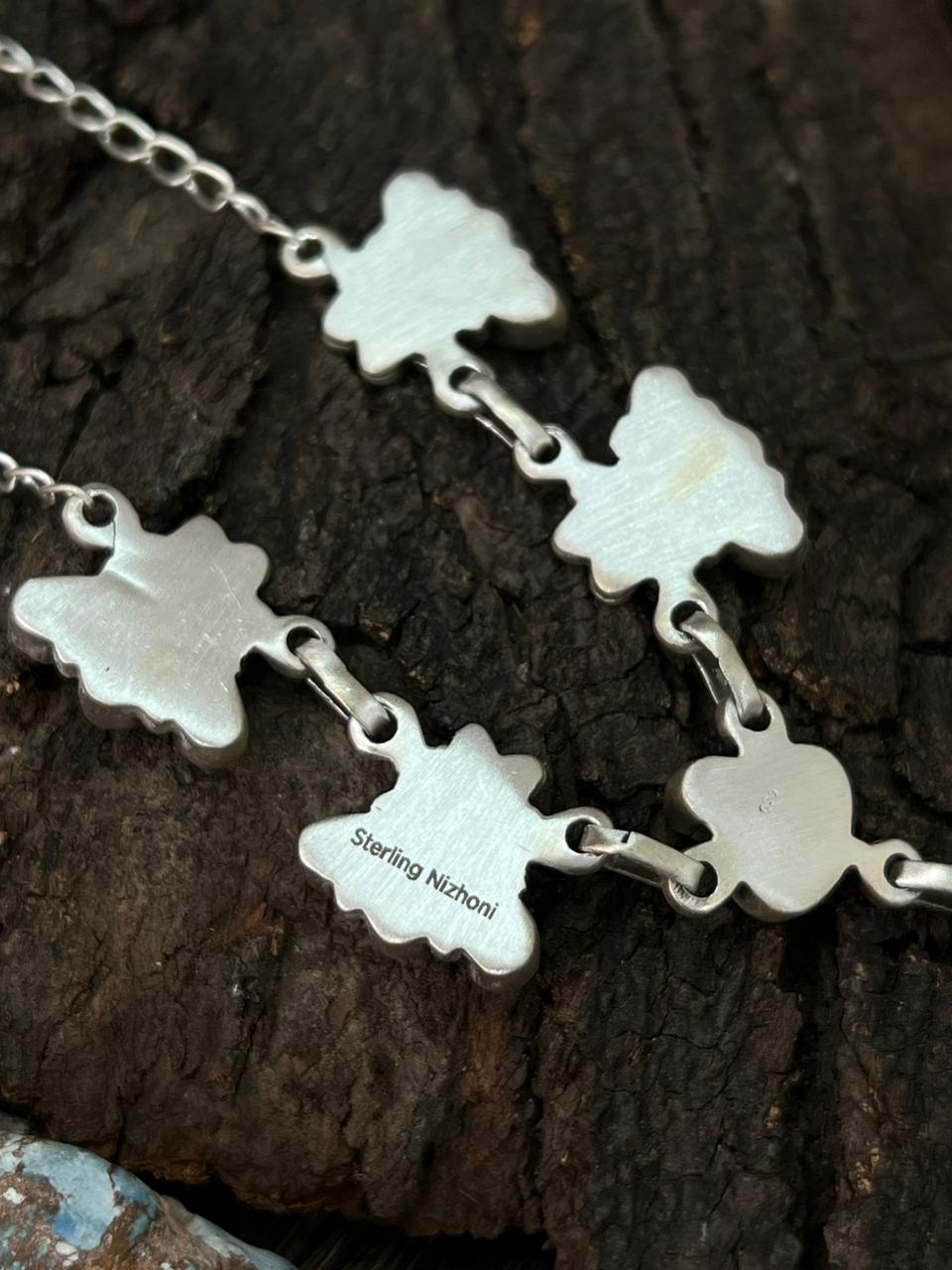 Handmade Sterling Silver Kingman Turquoise Necklace "Signed Nizhoni"