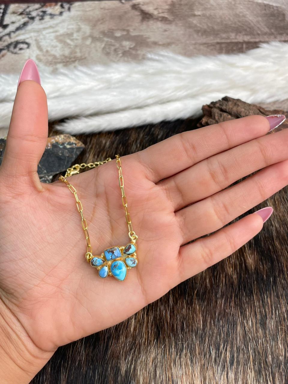 “The Golden Collection” Handmade Natural Golden Hills Turquoise Necklace